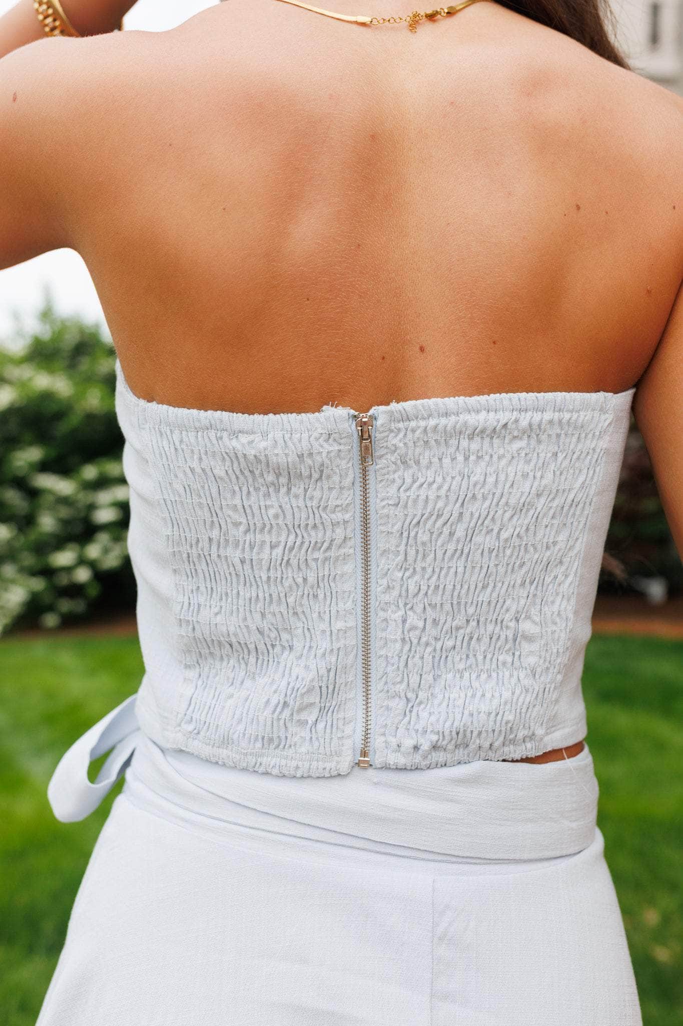 Light Blue Linen Top