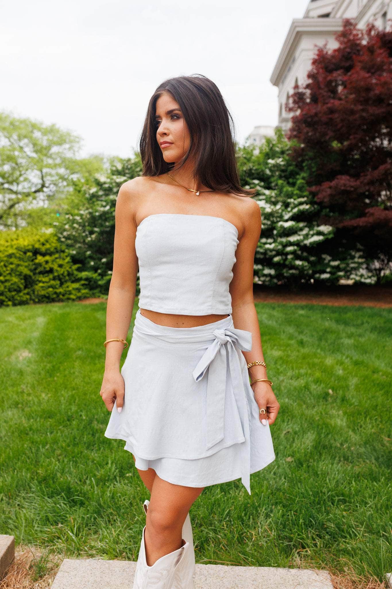 Light Blue Linen Top