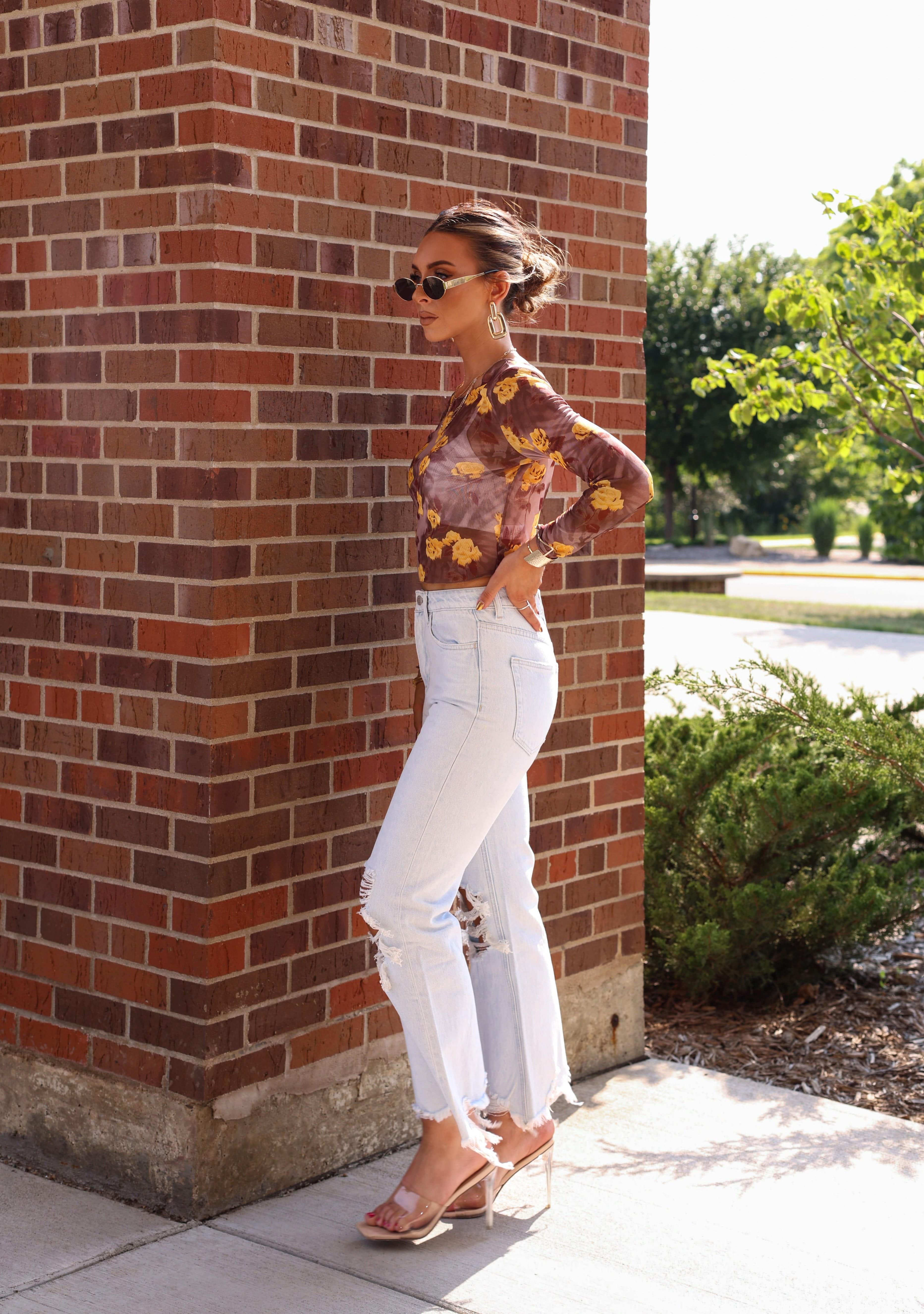 Light Wash Crop Flare Denim Vervet