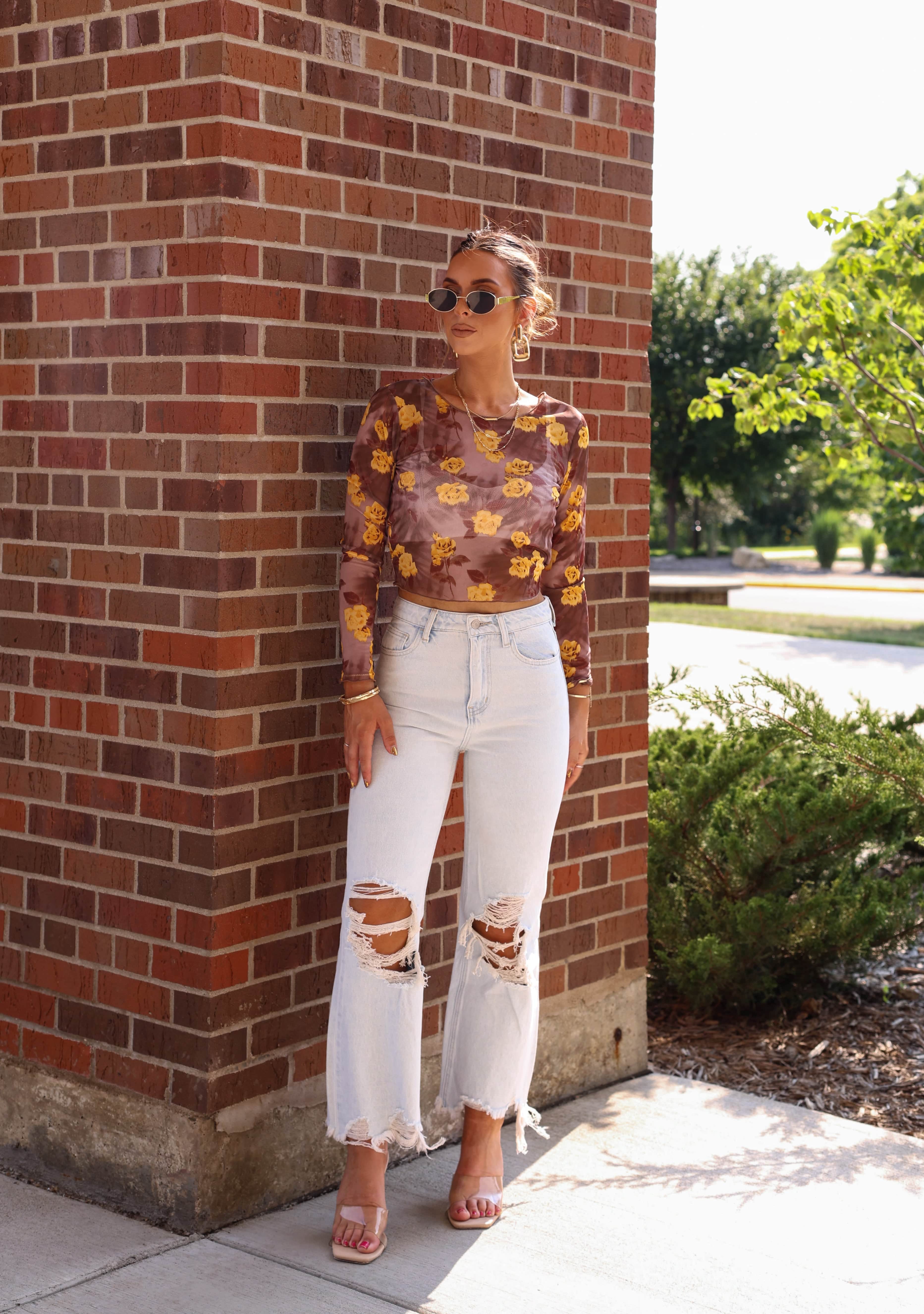 Light Wash Crop Flare Denim Vervet