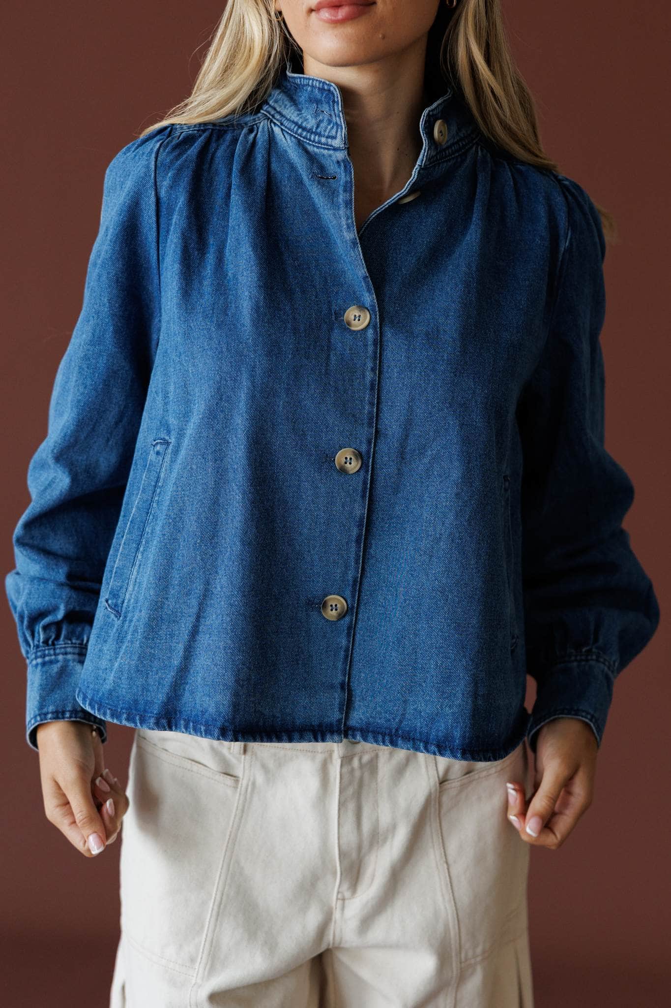 Puff Sleeve Denim Jacket