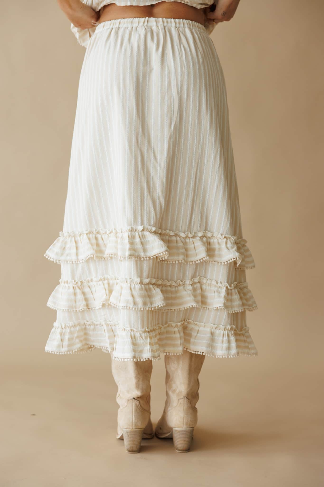 Lola Striped Tiered Skirt