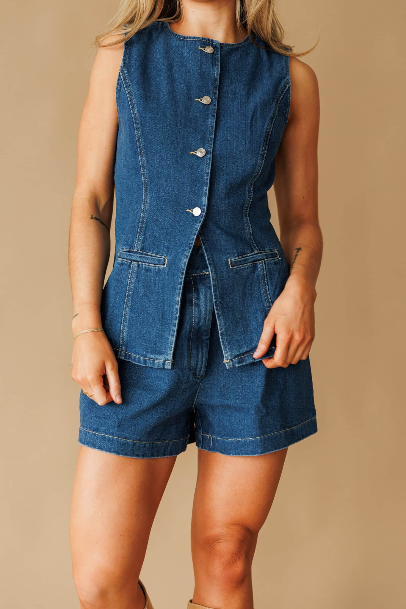 Melrose Denim Shorts L / Dark Denim
