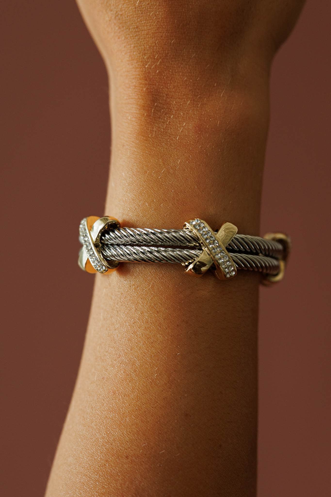Mixed Metal Cable Bracelet