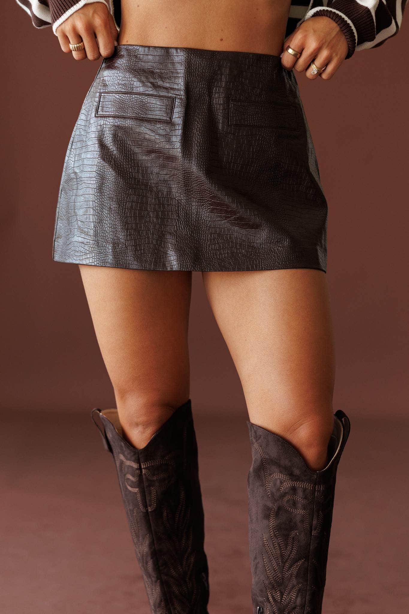 Chocolate Croc Mini Skort