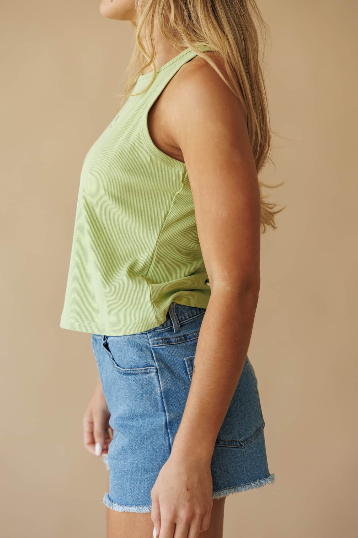 Beaded Lime Tank Top