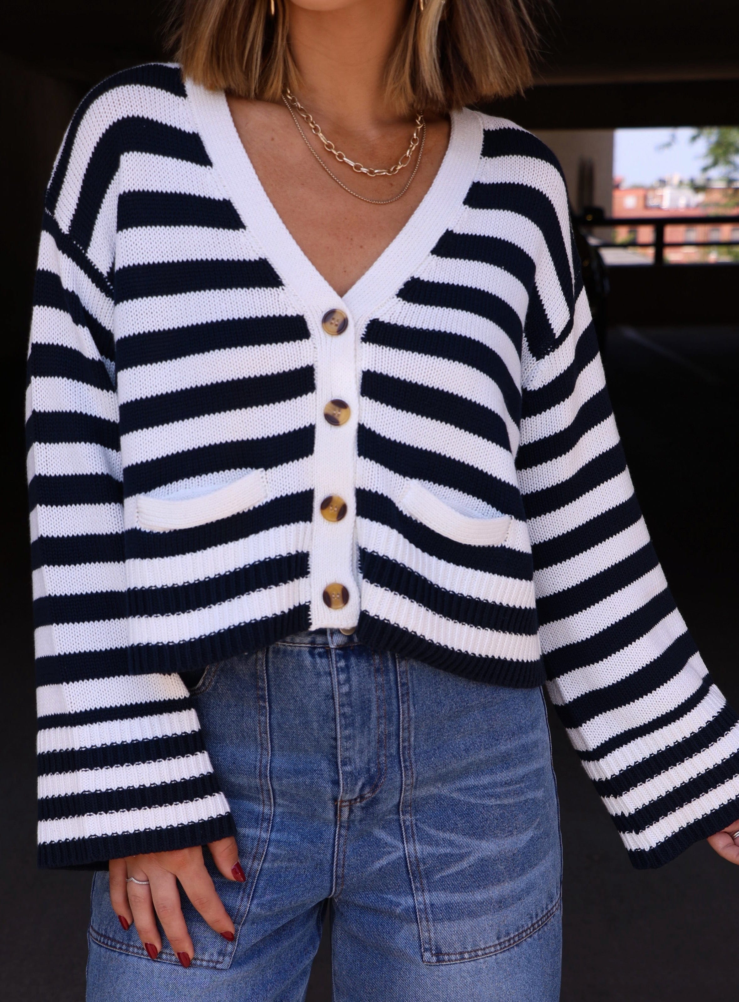 Newport Striped Cardigan by together