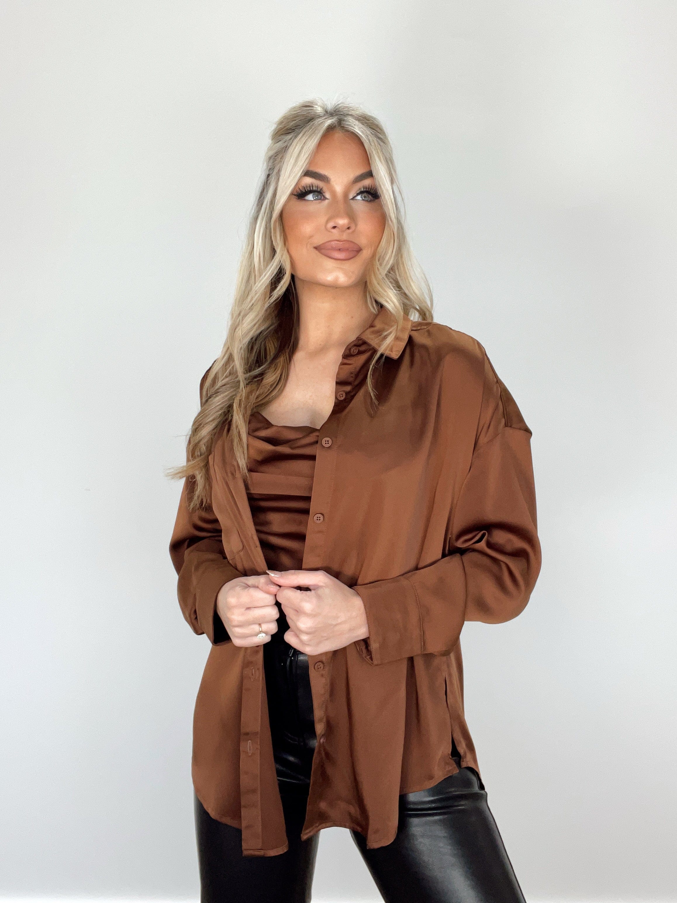 NJ90125SET chocolate button up Very J