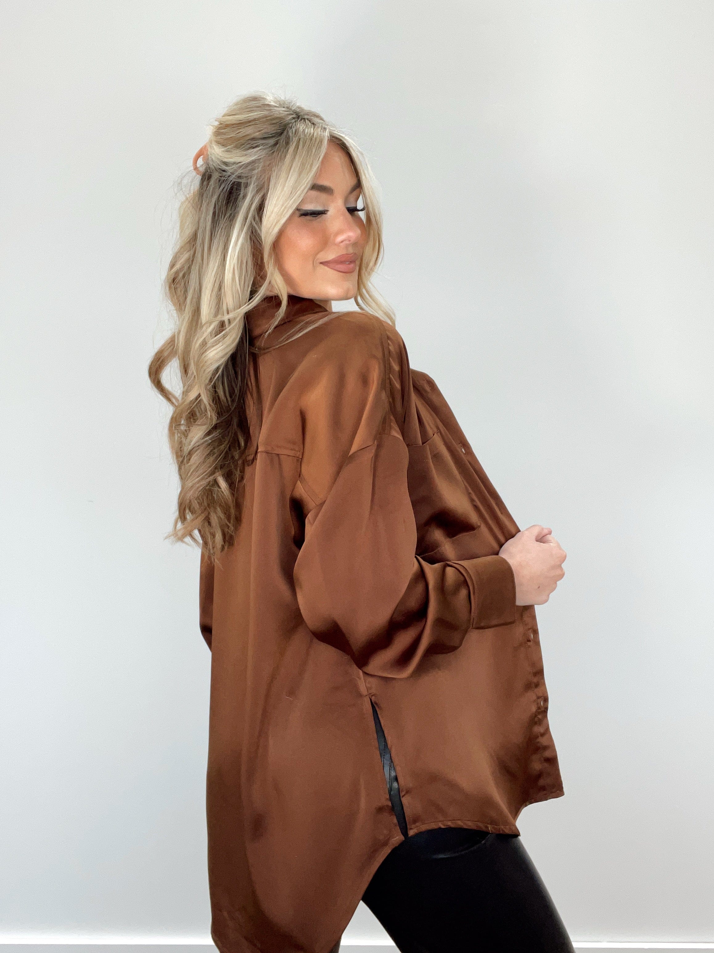 NJ90125SET chocolate button up Very J