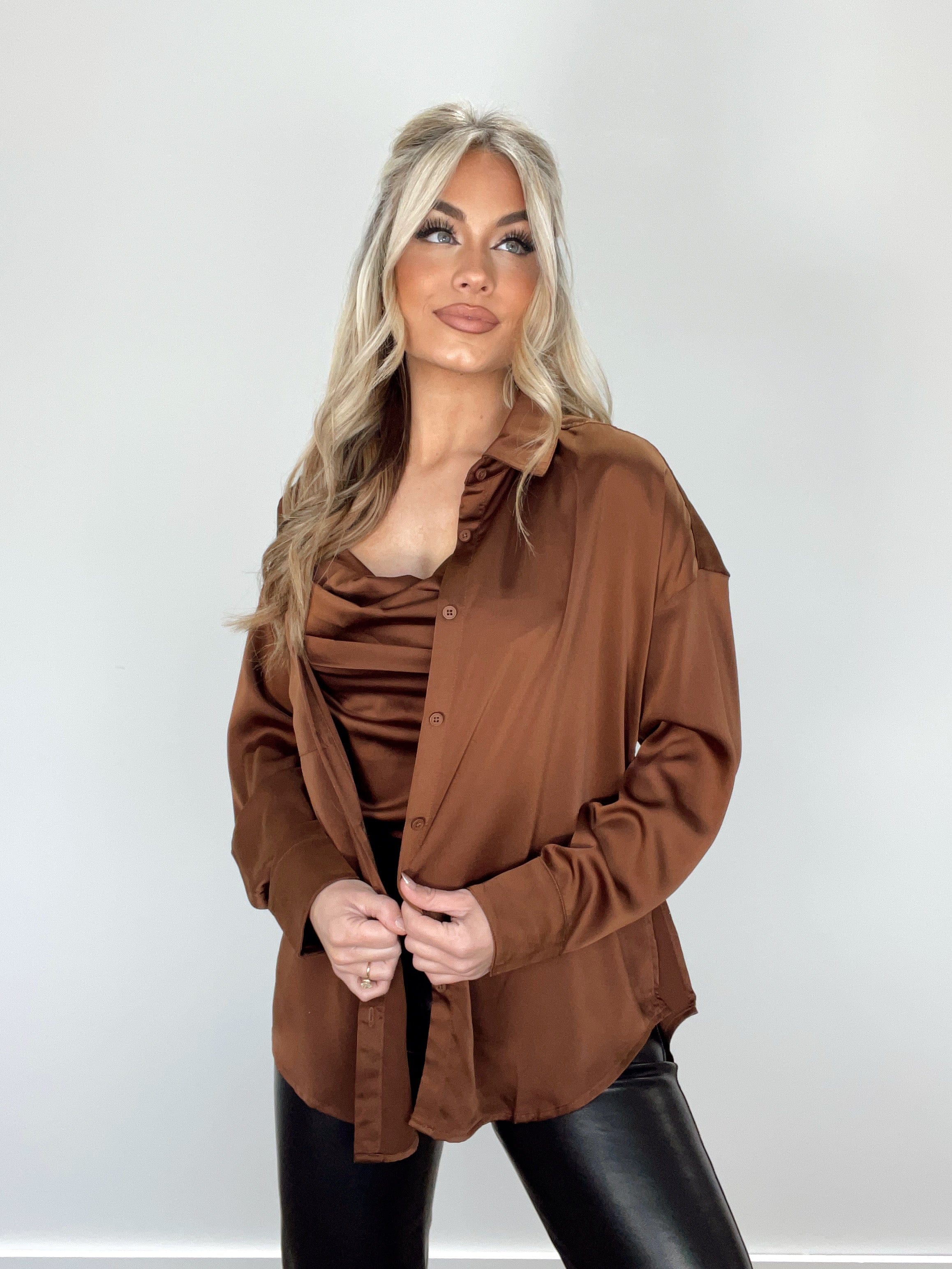 NJ90125SET chocolate button up Very J