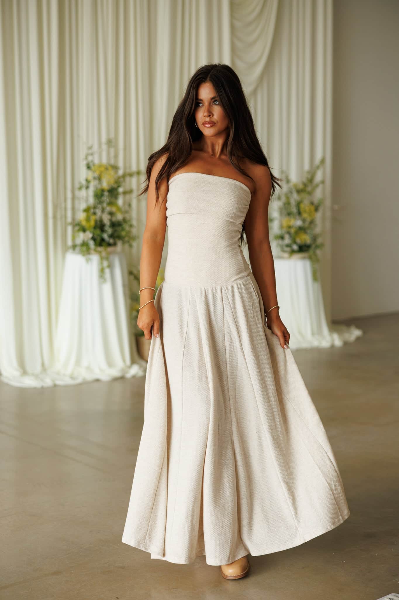 tube maxi dress Oatmeal Tube Maxi Dress