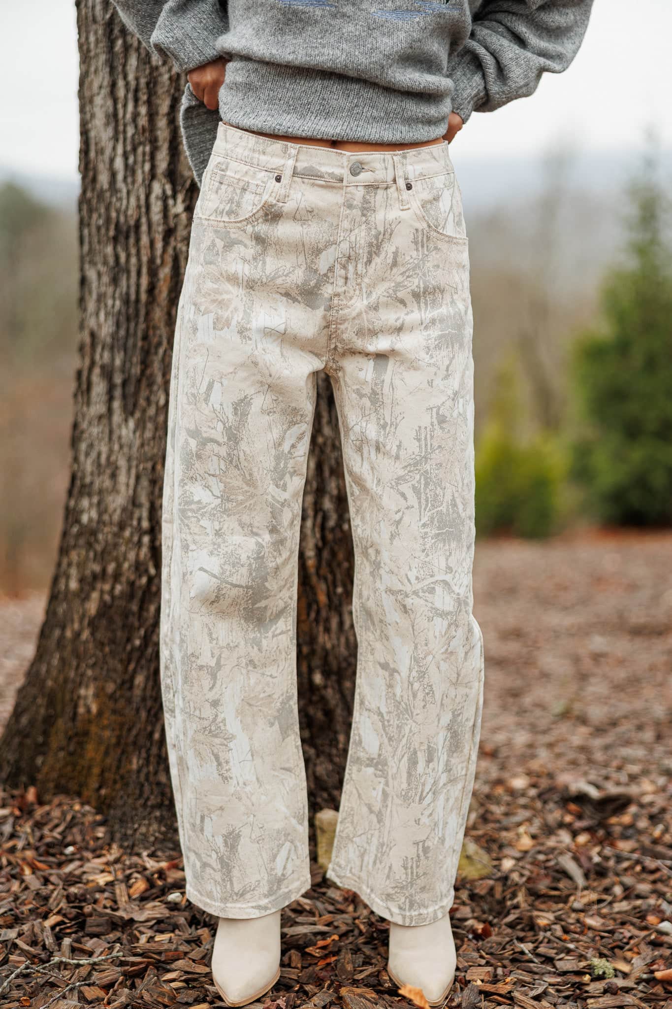 Camo Curve Barrel Jeans