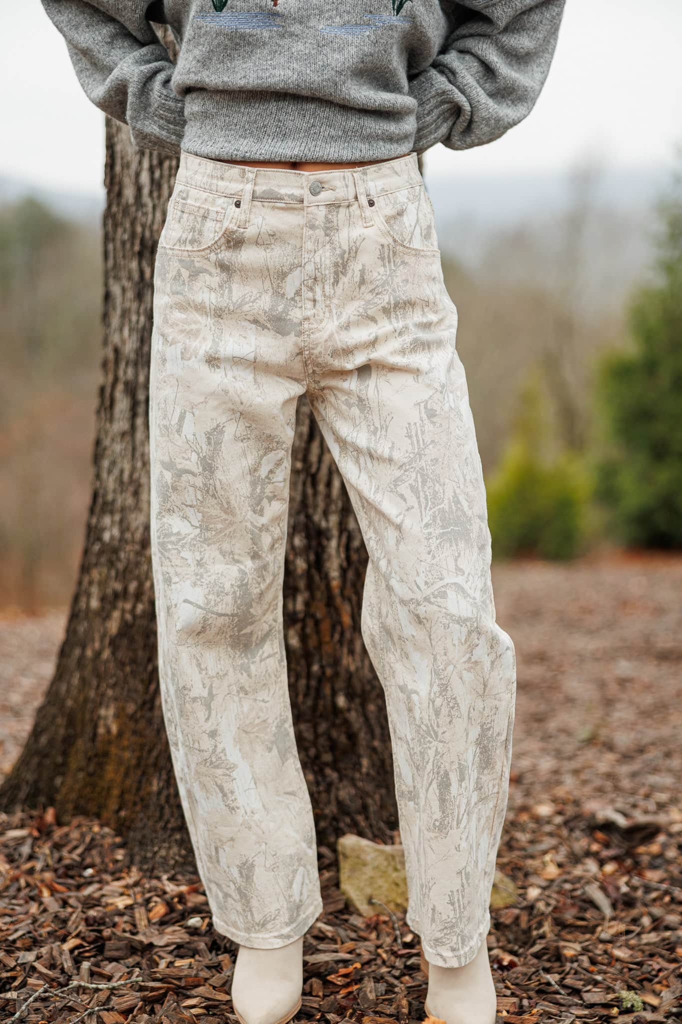 Camo Curve Barrel Jeans