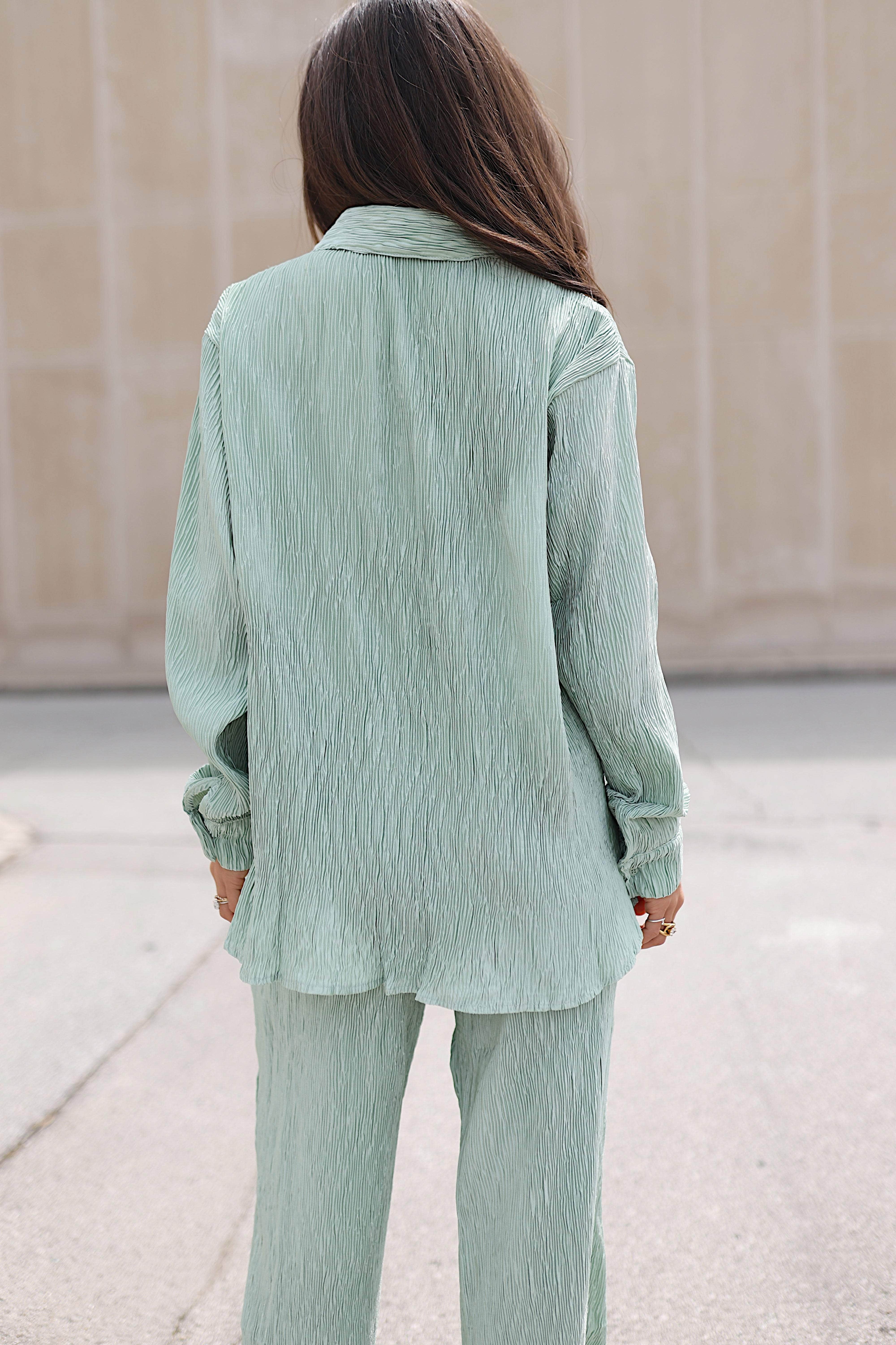 Passionate Plisse Button Down