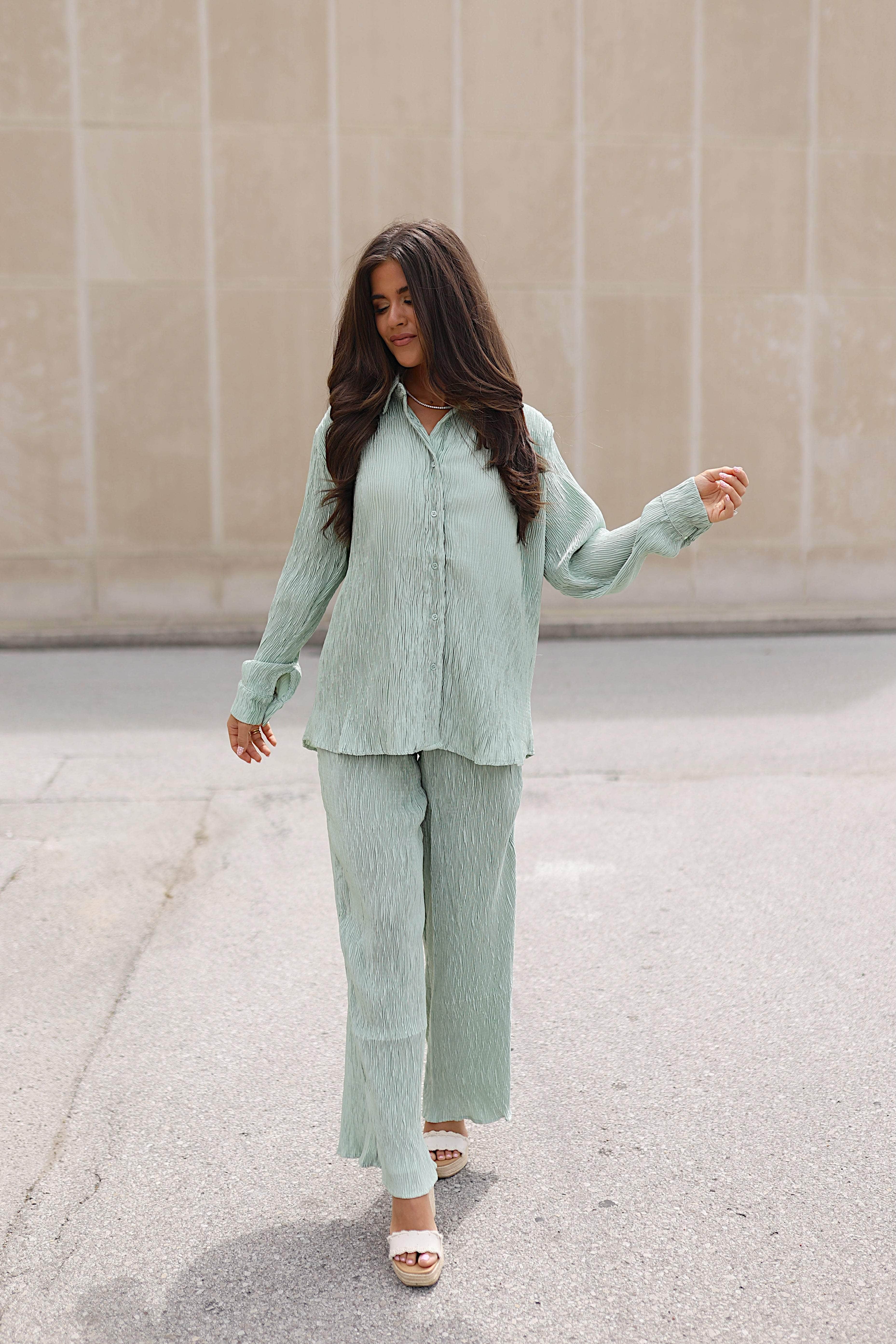 Passionate Plisse Button Down