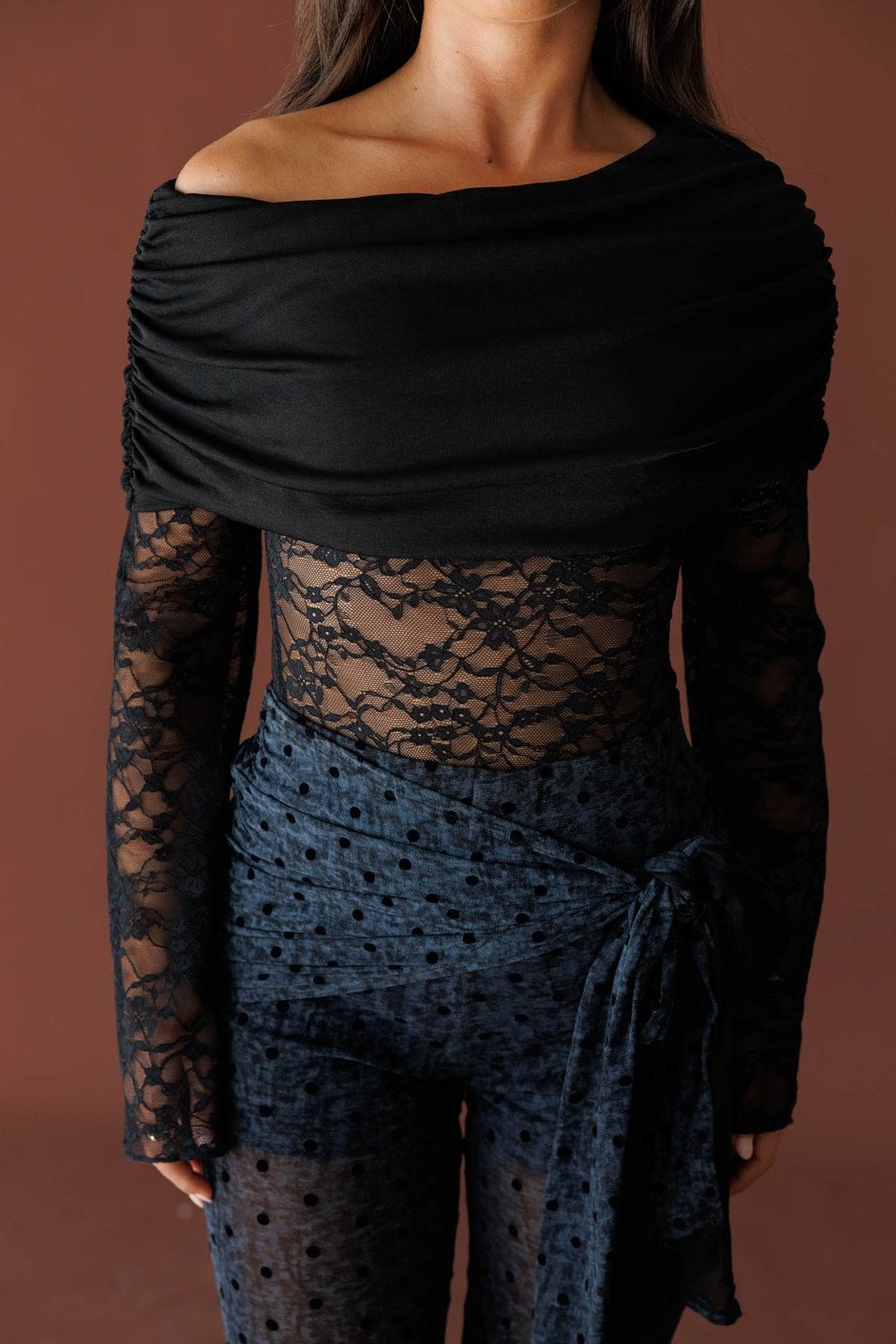 Black lace bodysuit