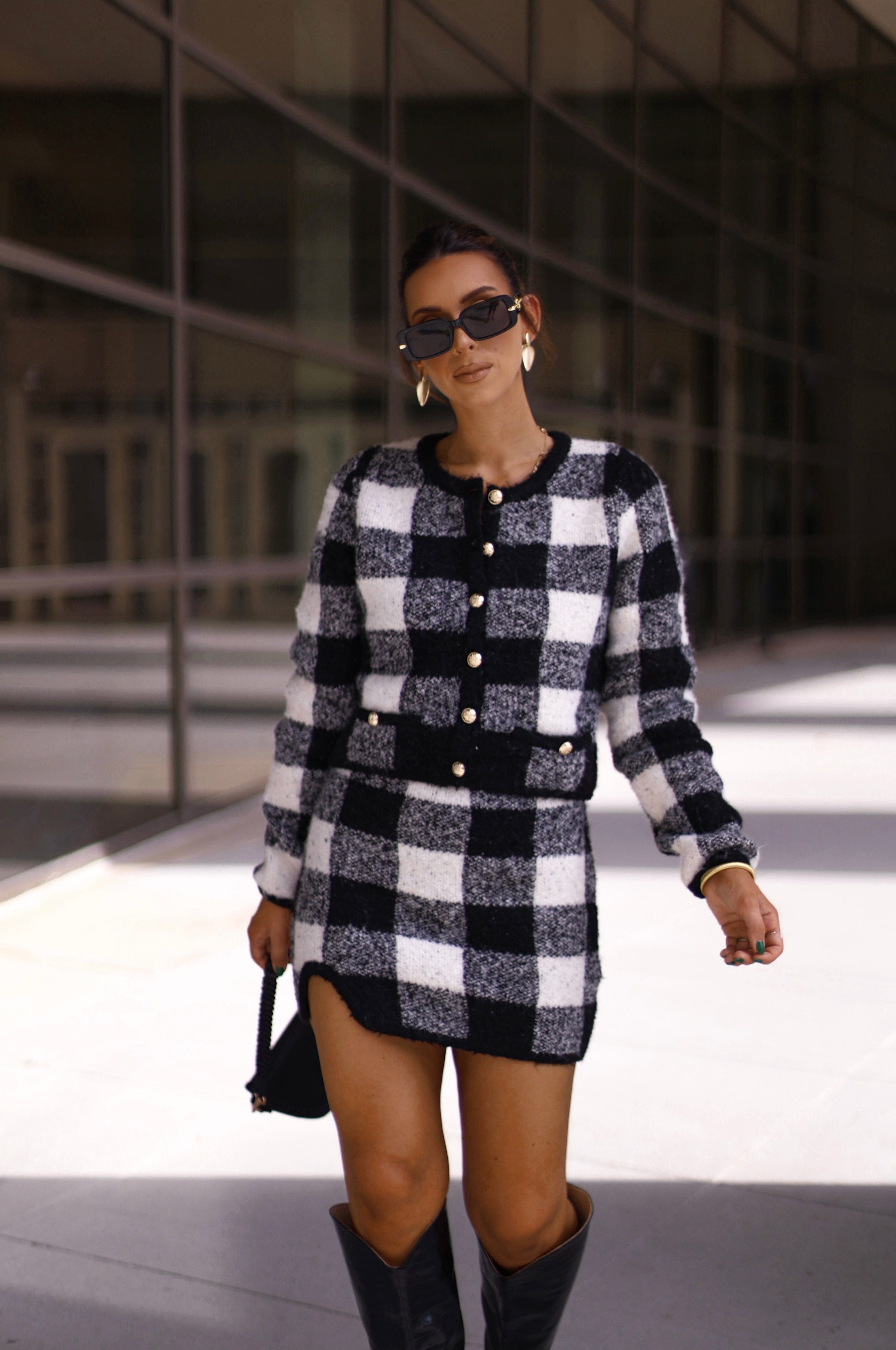 s1043s plaid knit mini skirt Sofie The Label