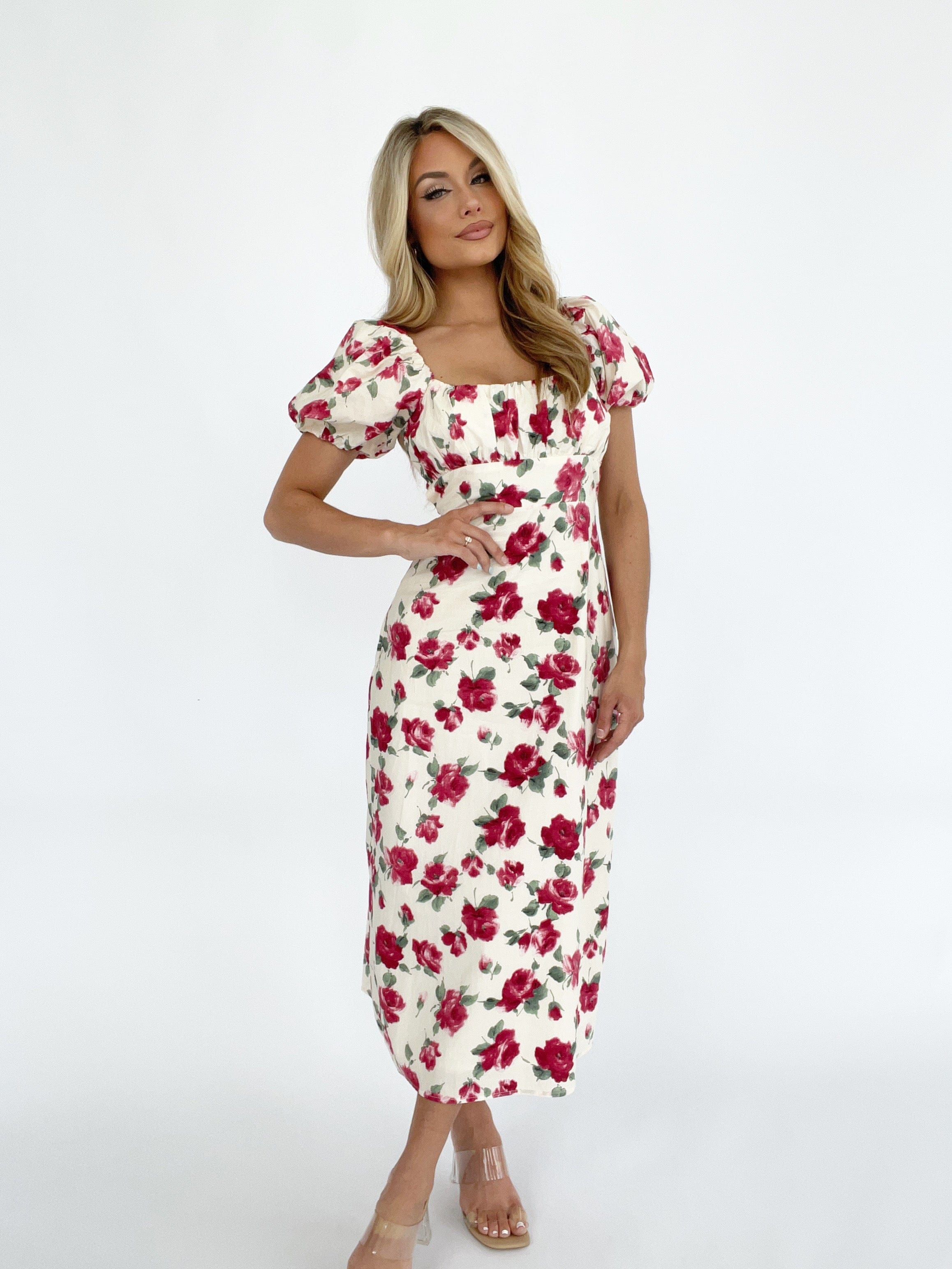 S1455D floral printed poplin midi dress Sofie The Label