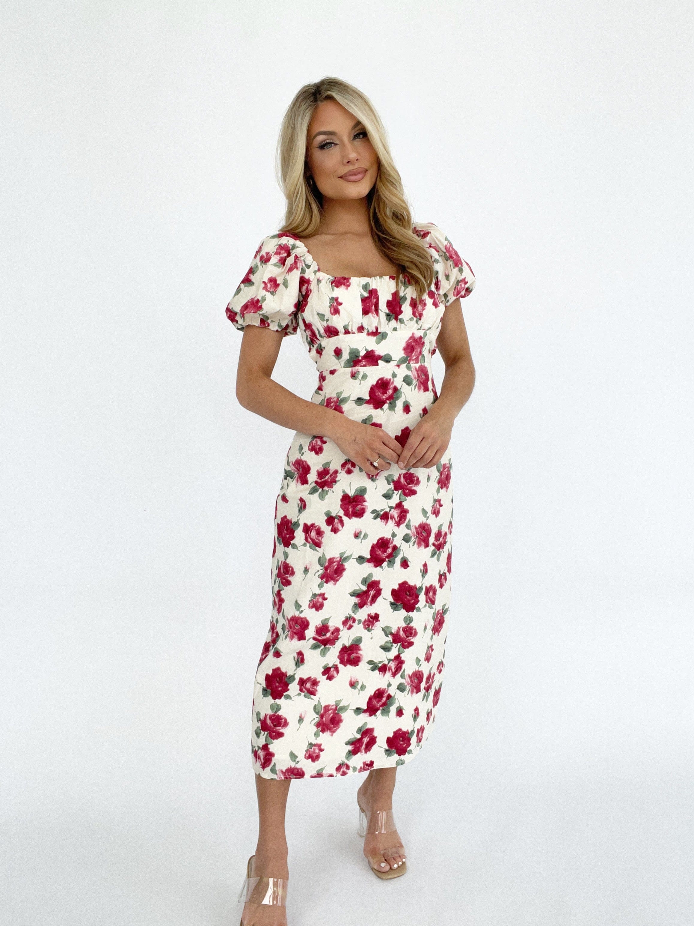 S1455D floral printed poplin midi dress Sofie The Label
