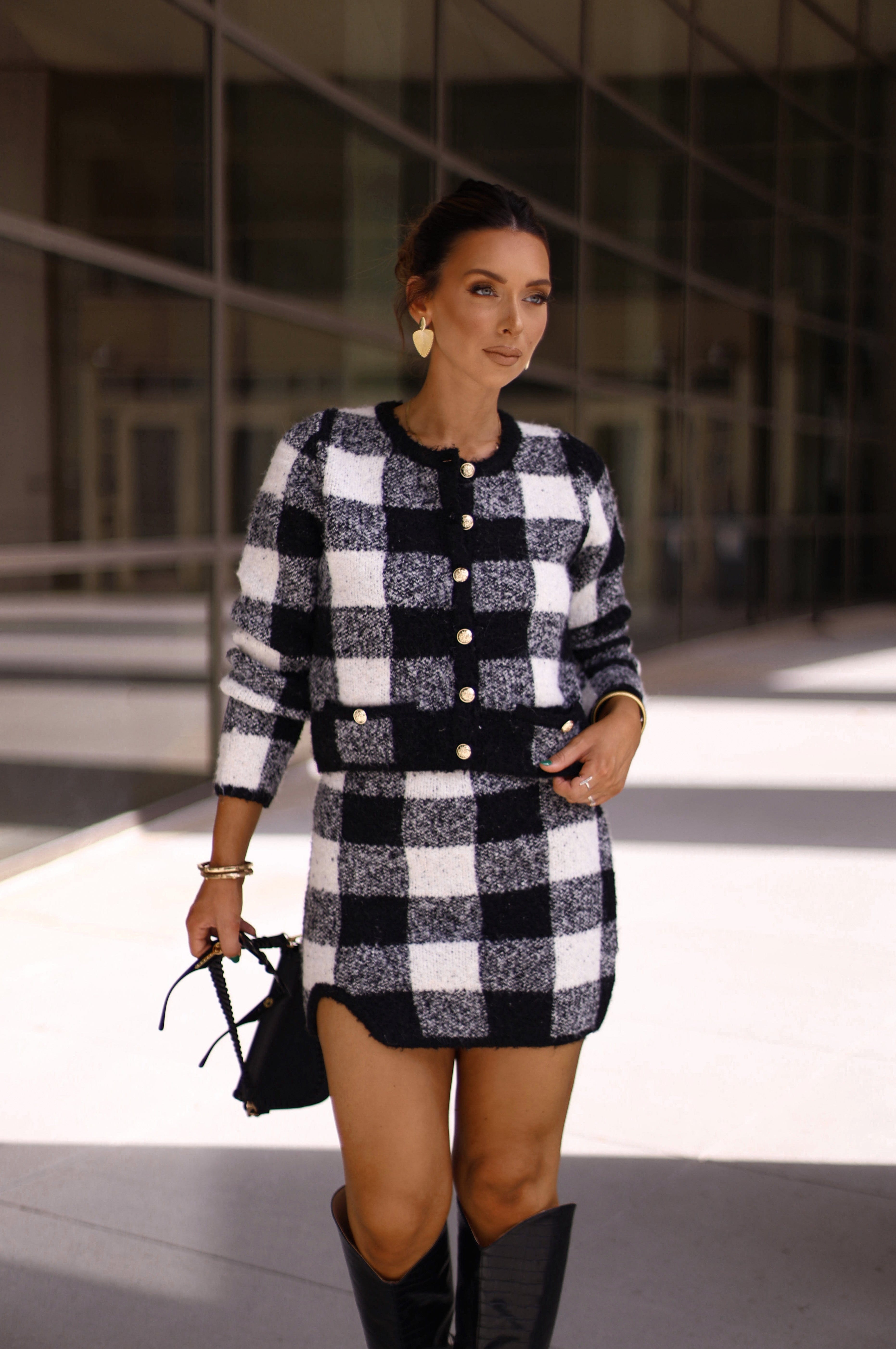 s1464t plaid knit cardigan Sofie The Label