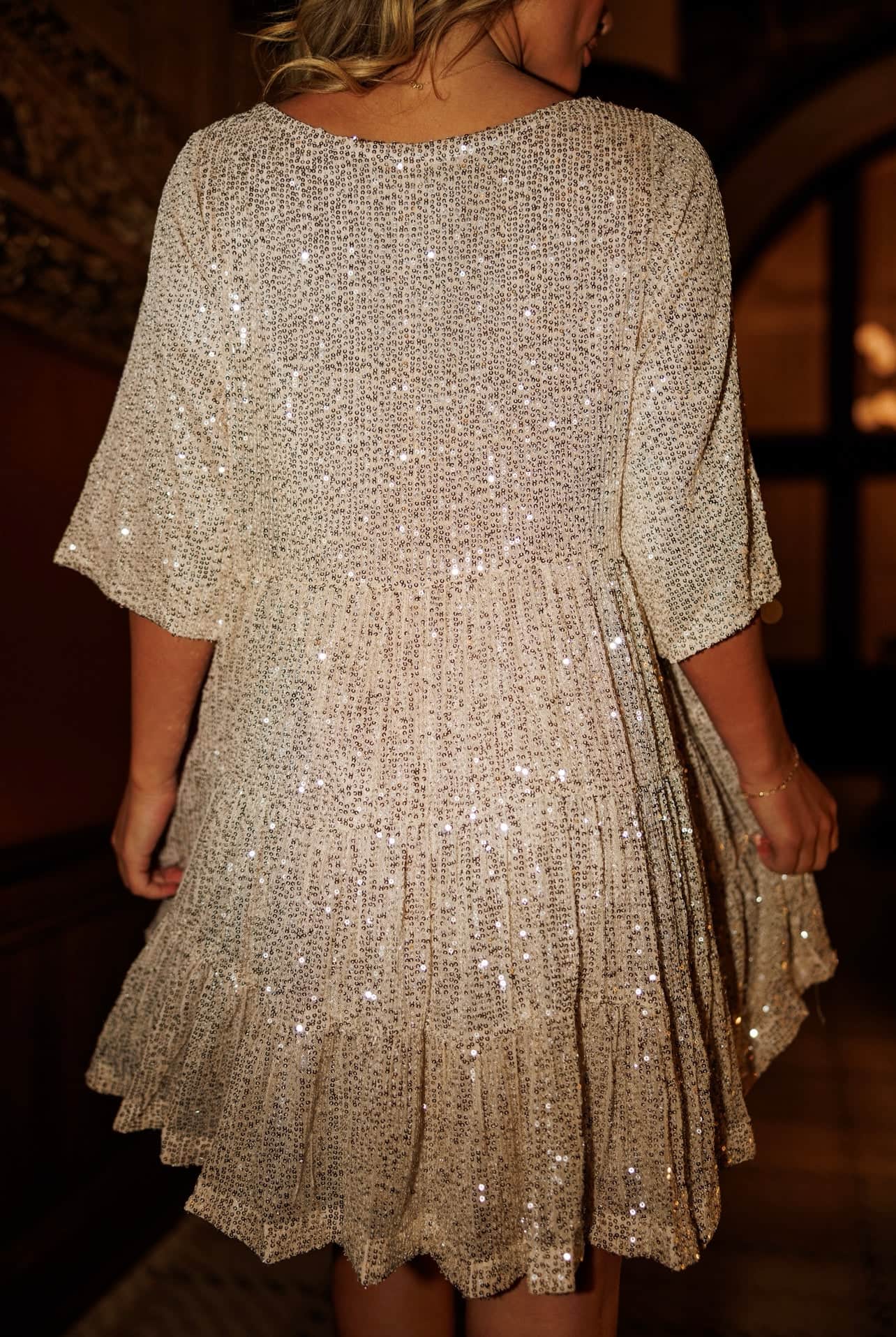 Sequin Babydoll Dress