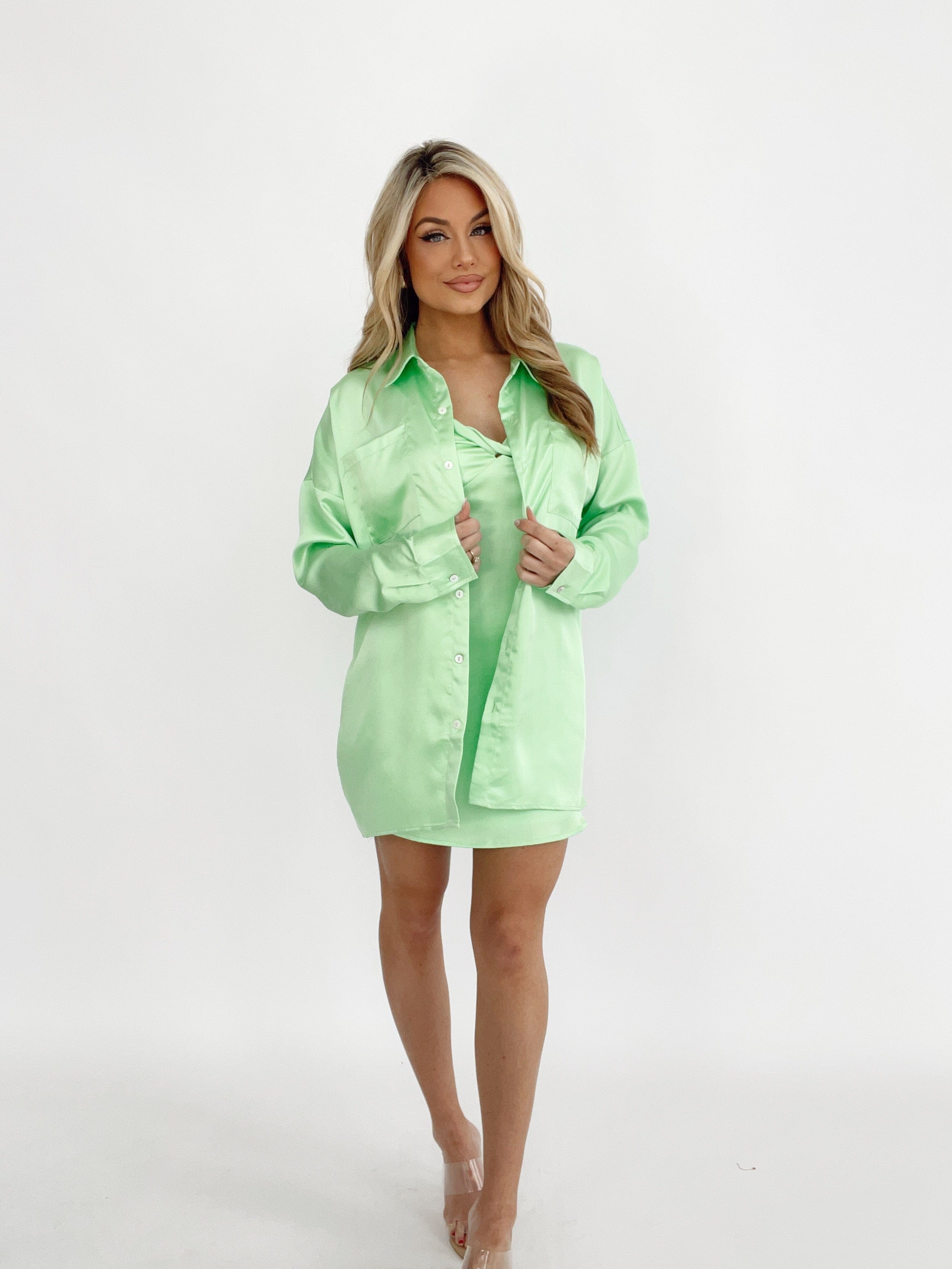 Stand Out Satin Shirt Cloud Ten