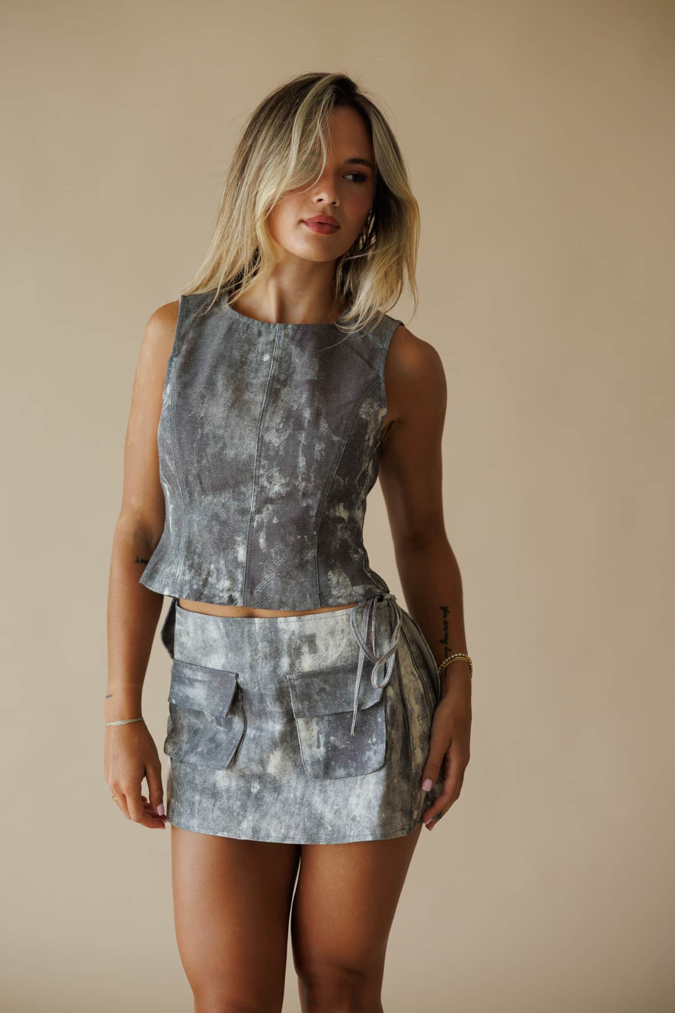 Stonewashed Denim Top