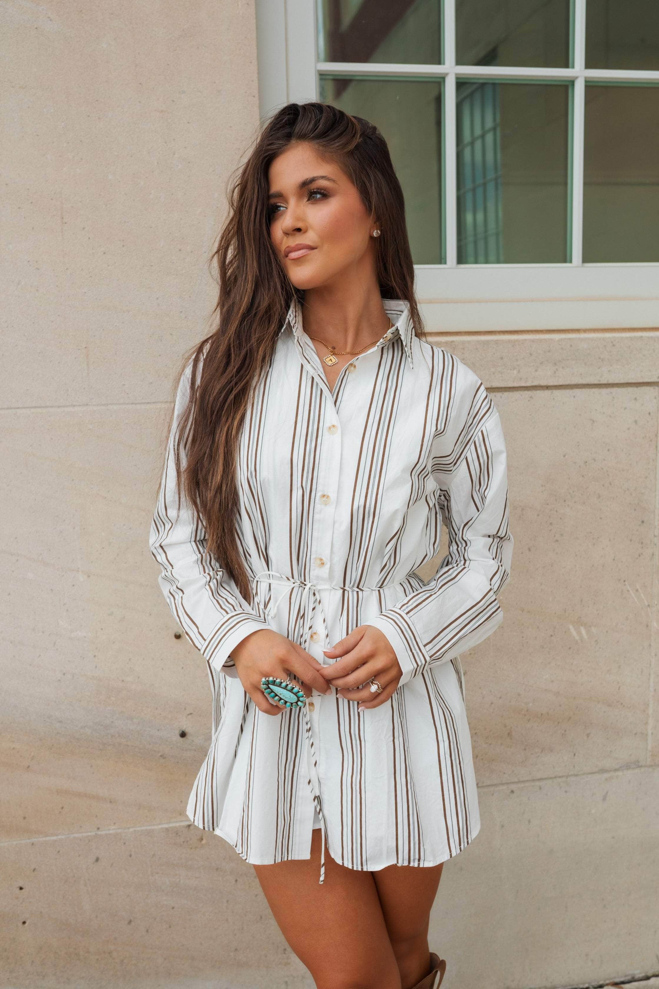 Striped Shirt Romper