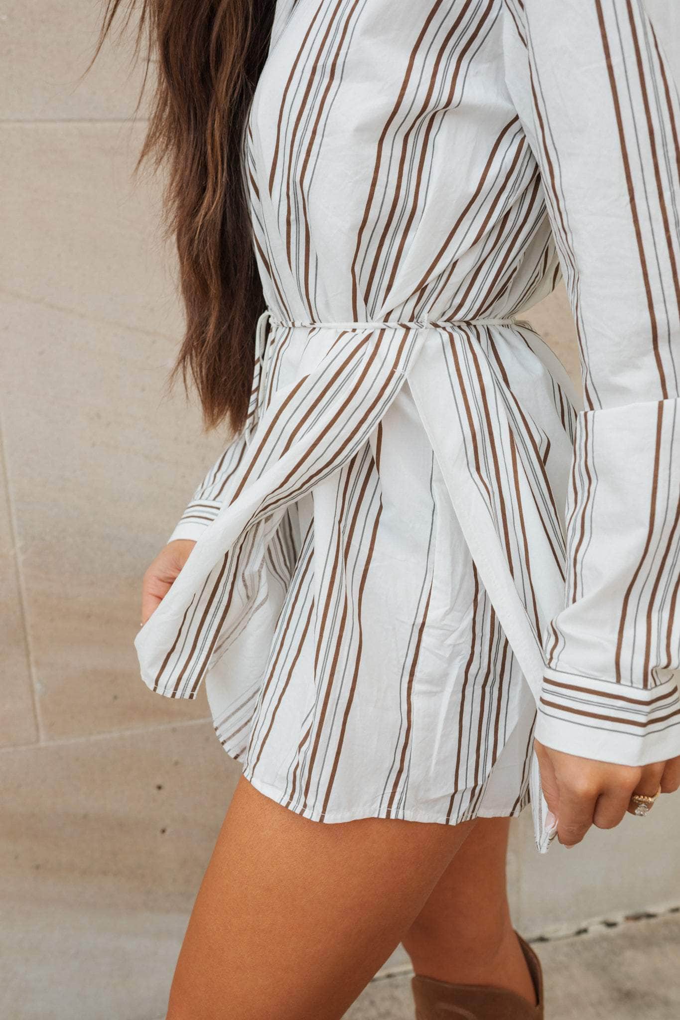 Striped Shirt Romper