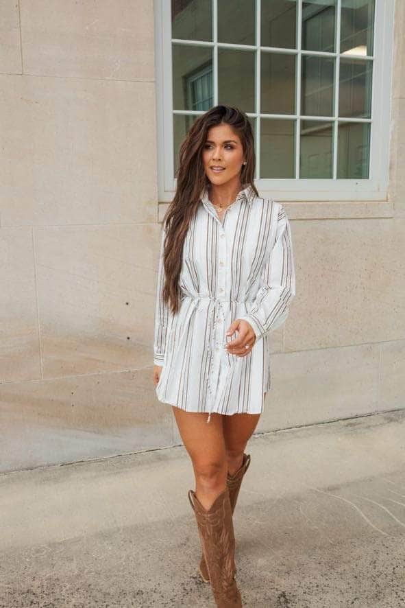 Striped Shirt Romper