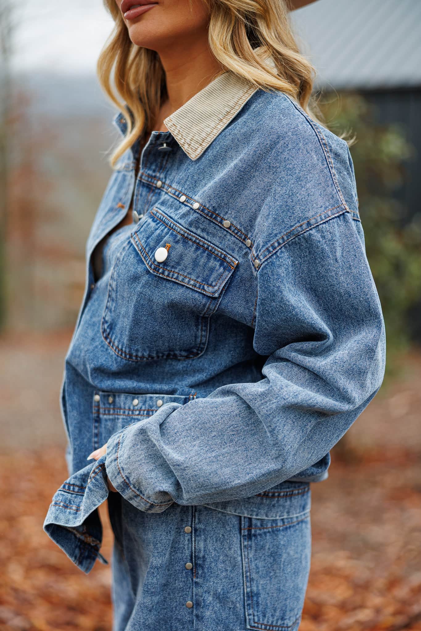 Studded Denim Barn Jacket