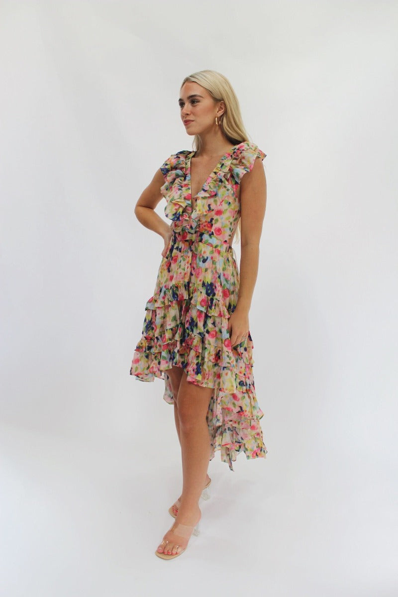 knee length dresses for ladies Luxxel Botanics Ring Maxi Dress Large main image 0