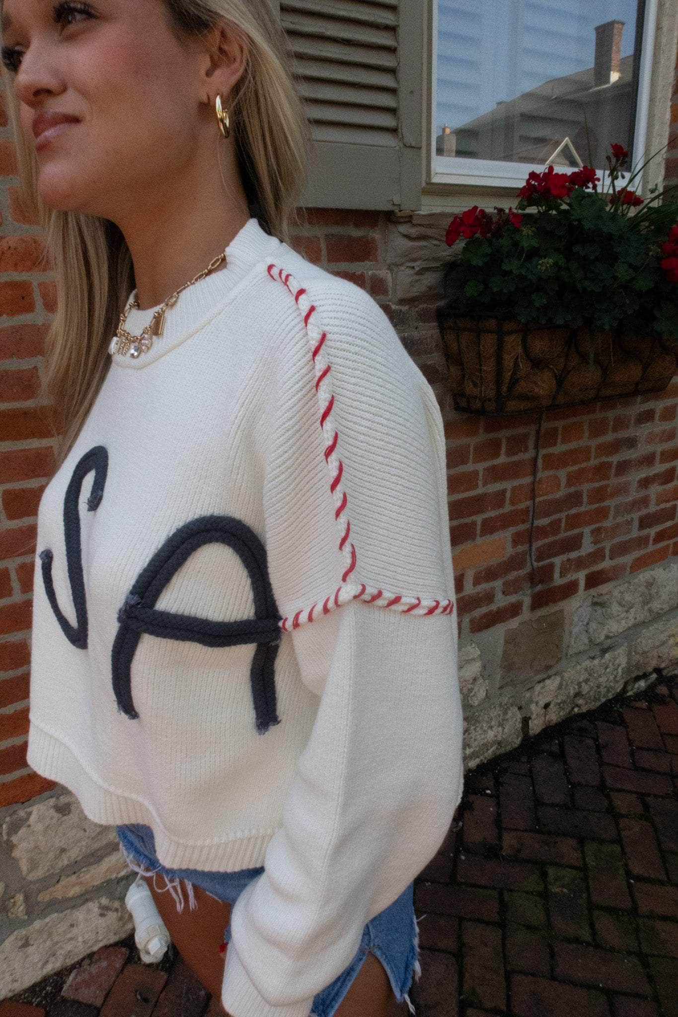 USA Stitched Sweater