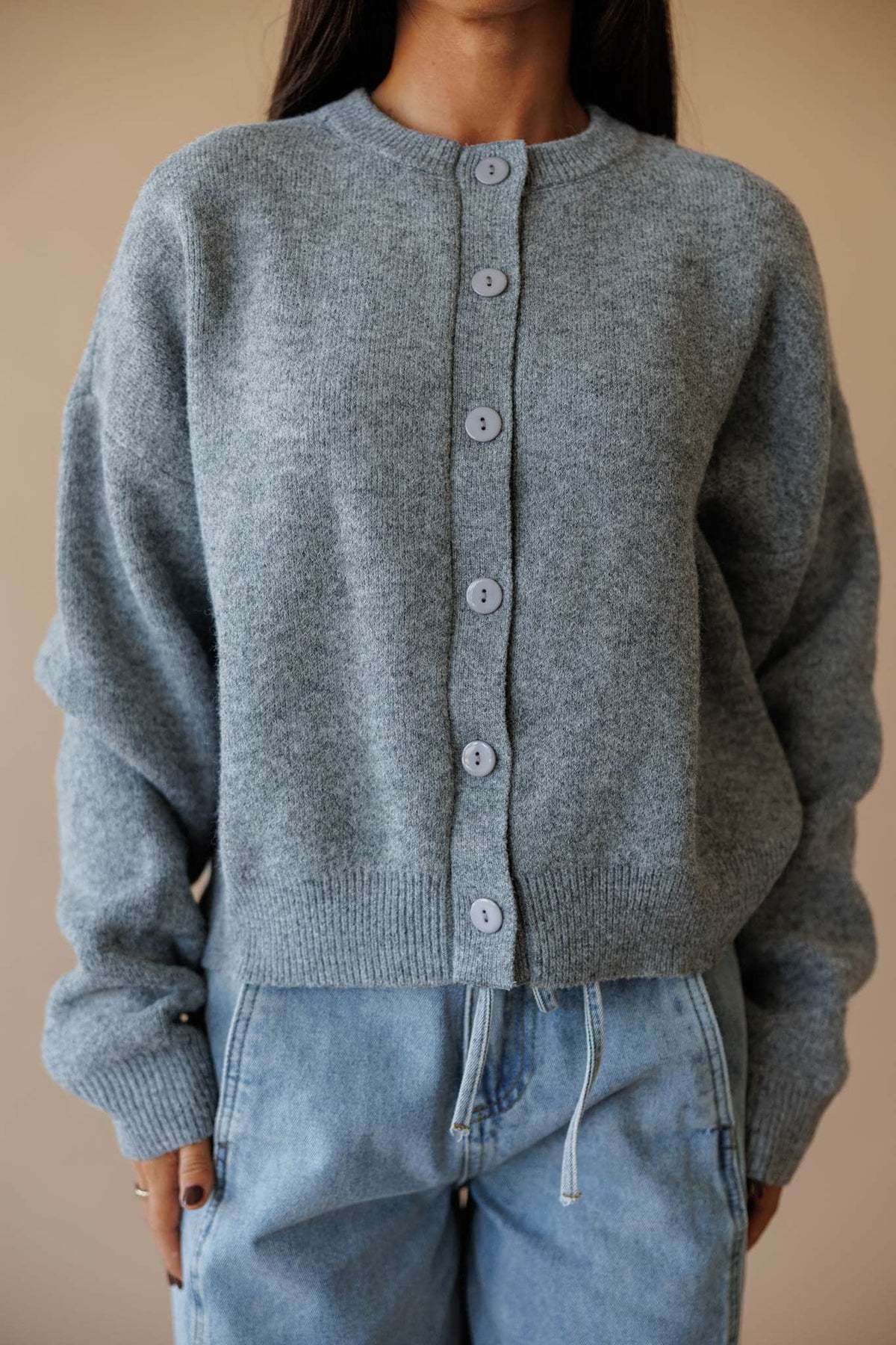 Forest green button front cardigan