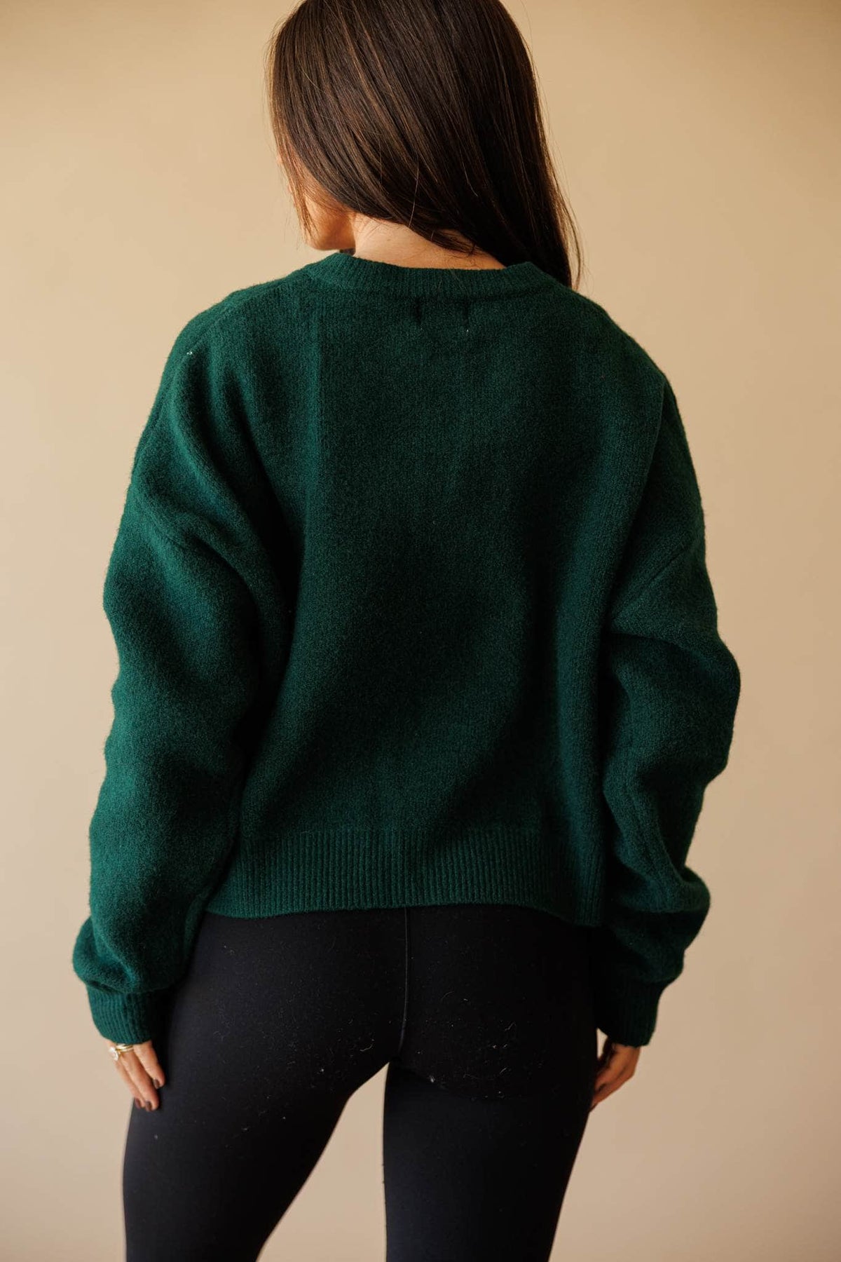 Forest green button front cardigan
