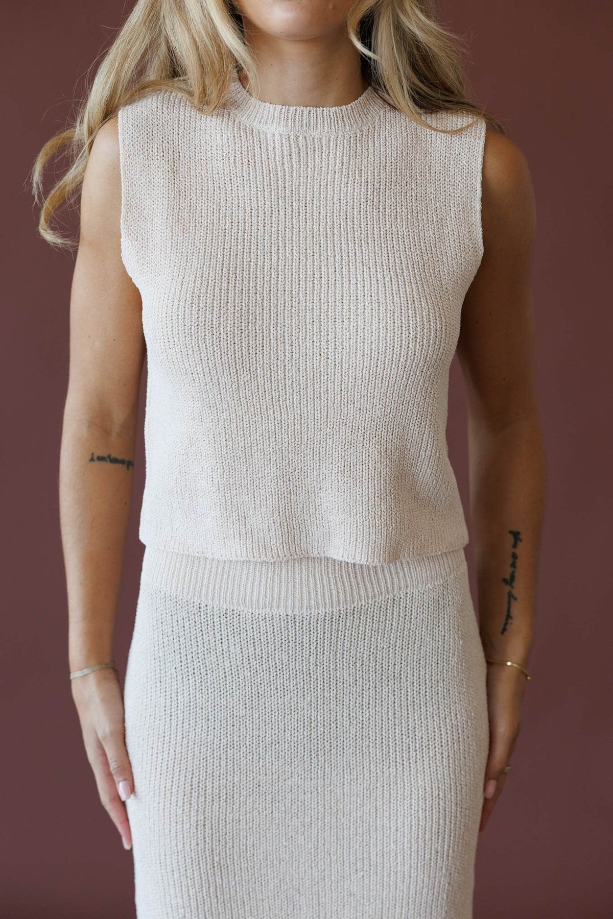 Tan knit top