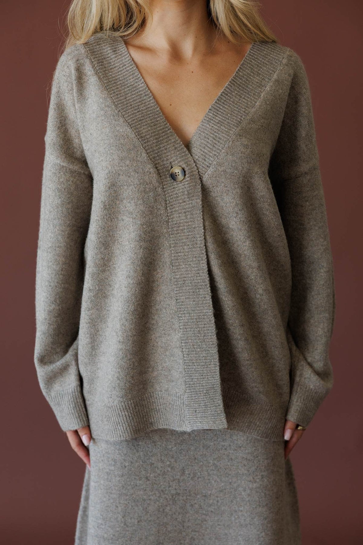 Grey knit cardigan