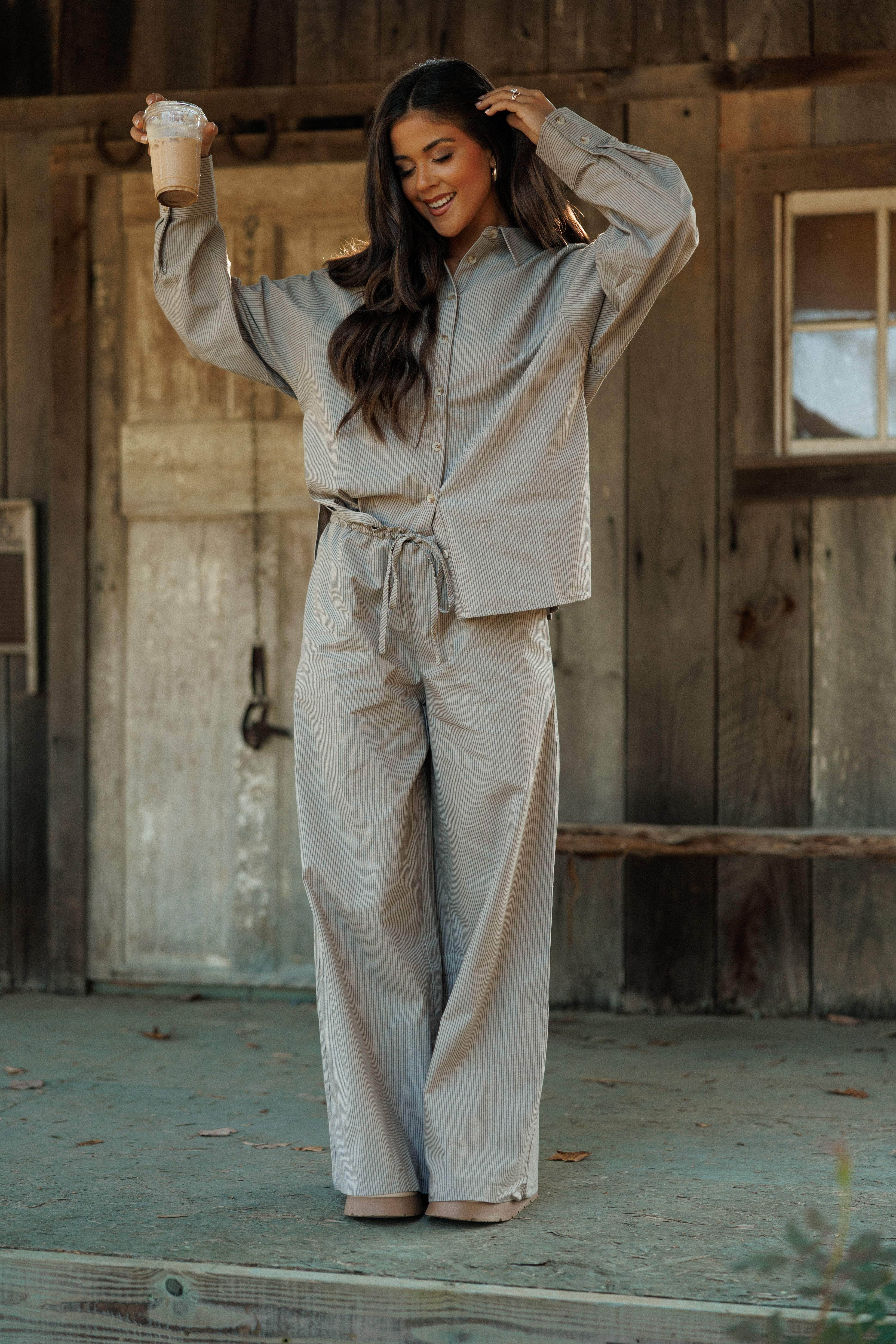 Second Cup Striped Shirt