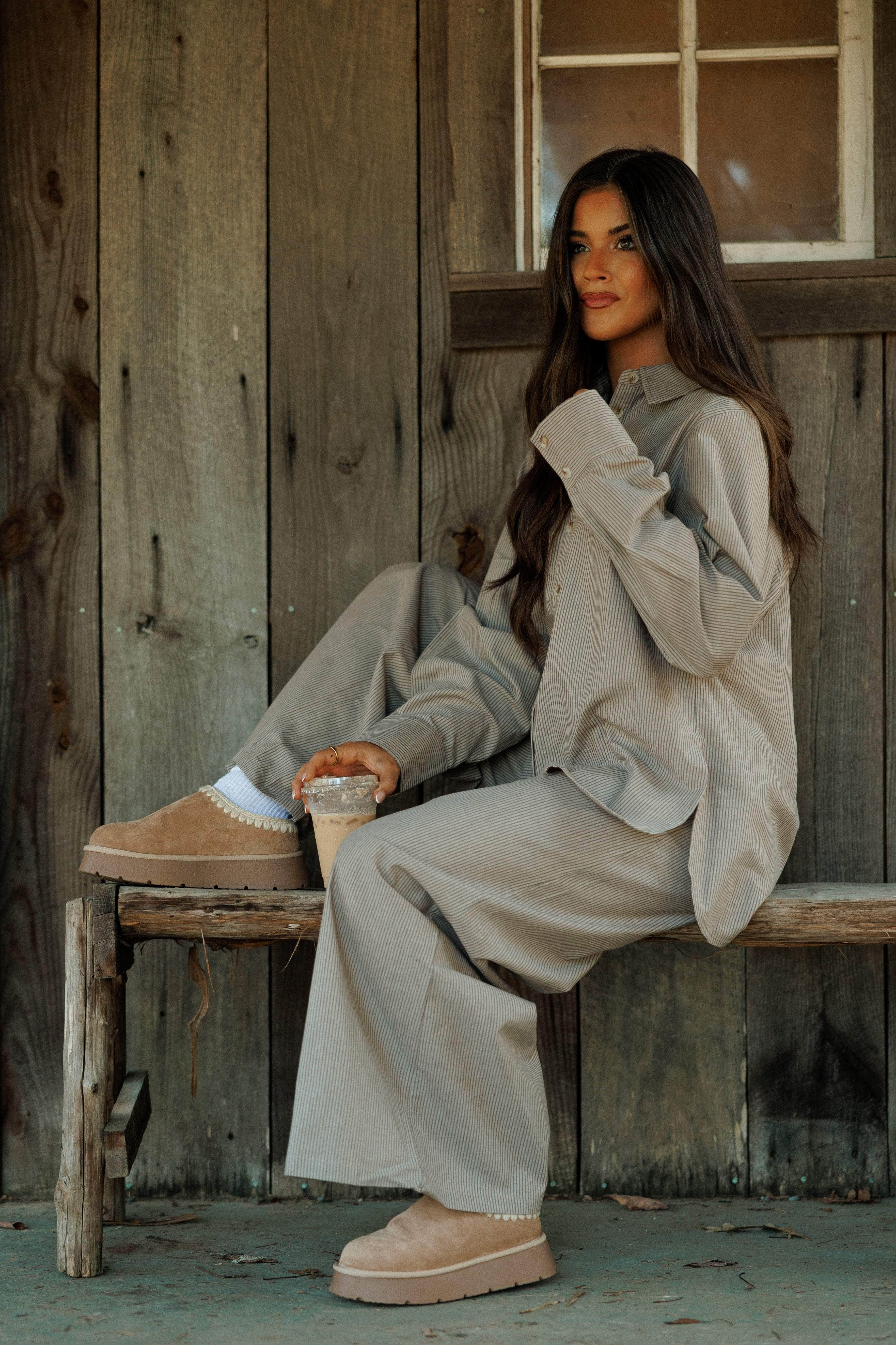 Second Cup Striped Shirt