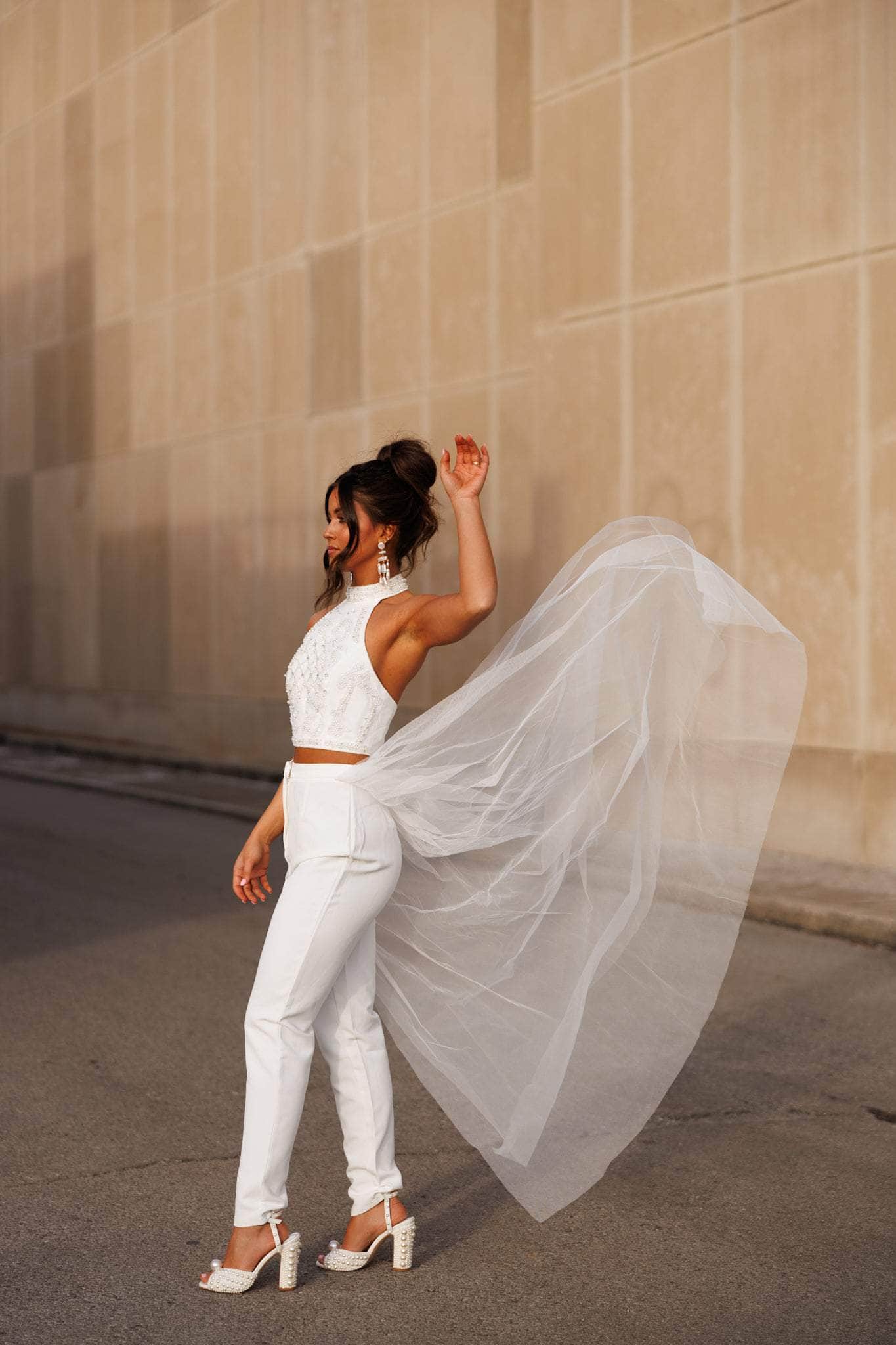 Trendy, Chic Women's Clothing Boutique Blithe Women's Ivory Tulle High Waisted Pants, White Size M Lane 201