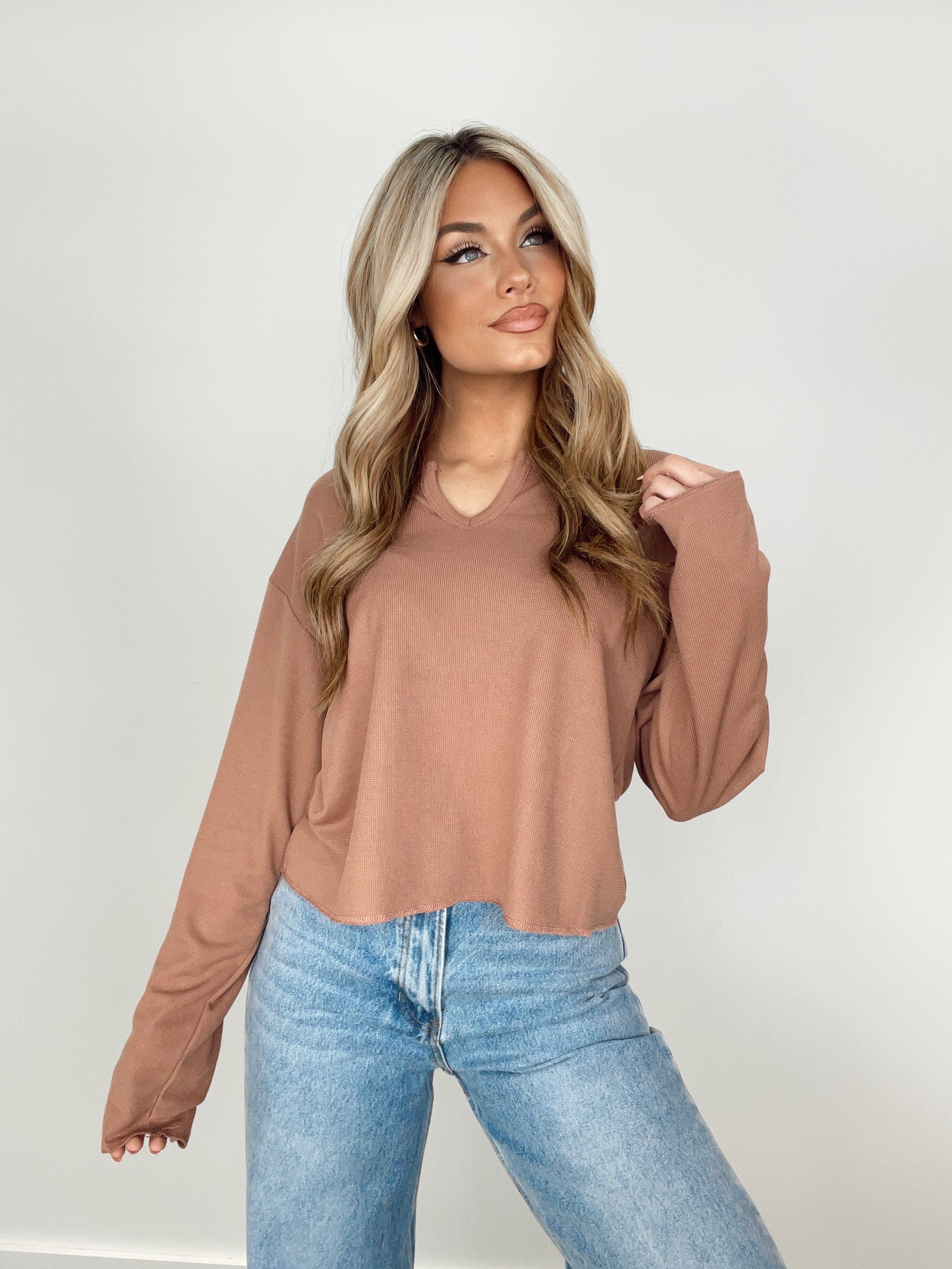 WL23-7554LN mocha knit top Wishlist