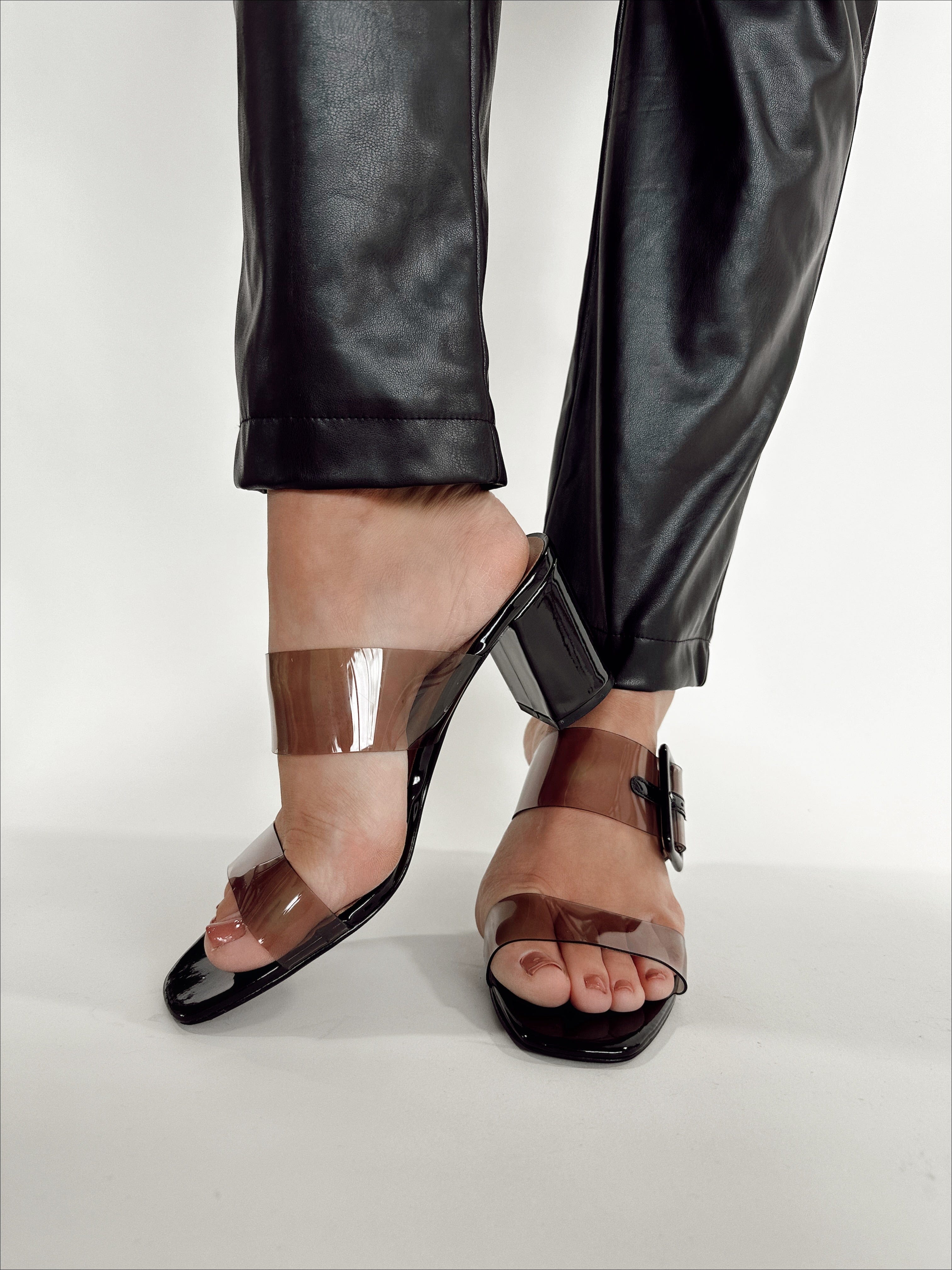 Sylvia Clear Block Heel Chinese Laundry