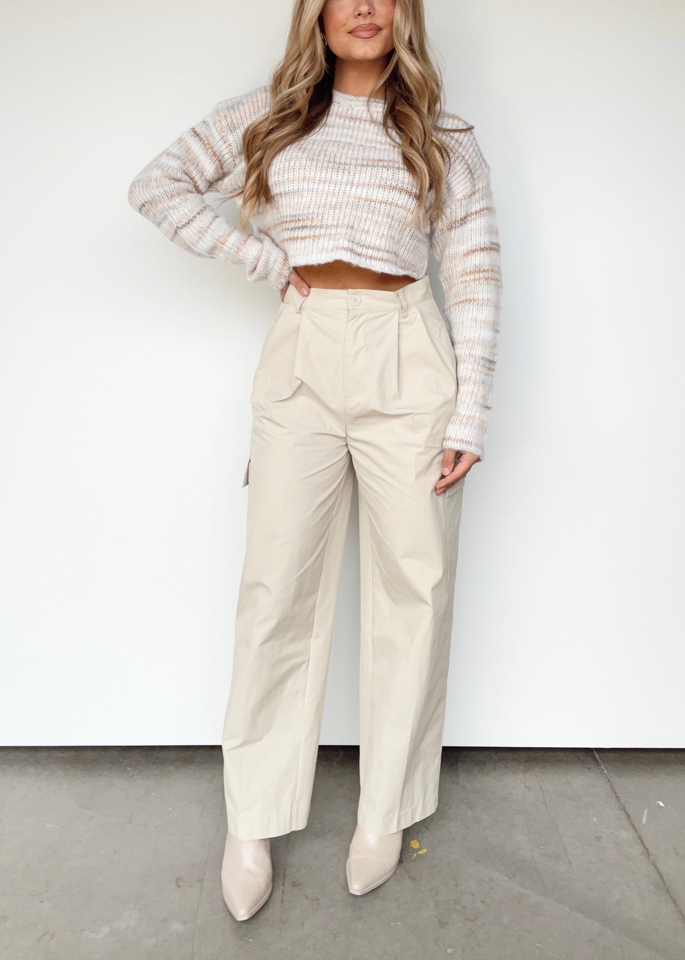 2300-495LPH-C1 khaki high waist pants Olivaceous