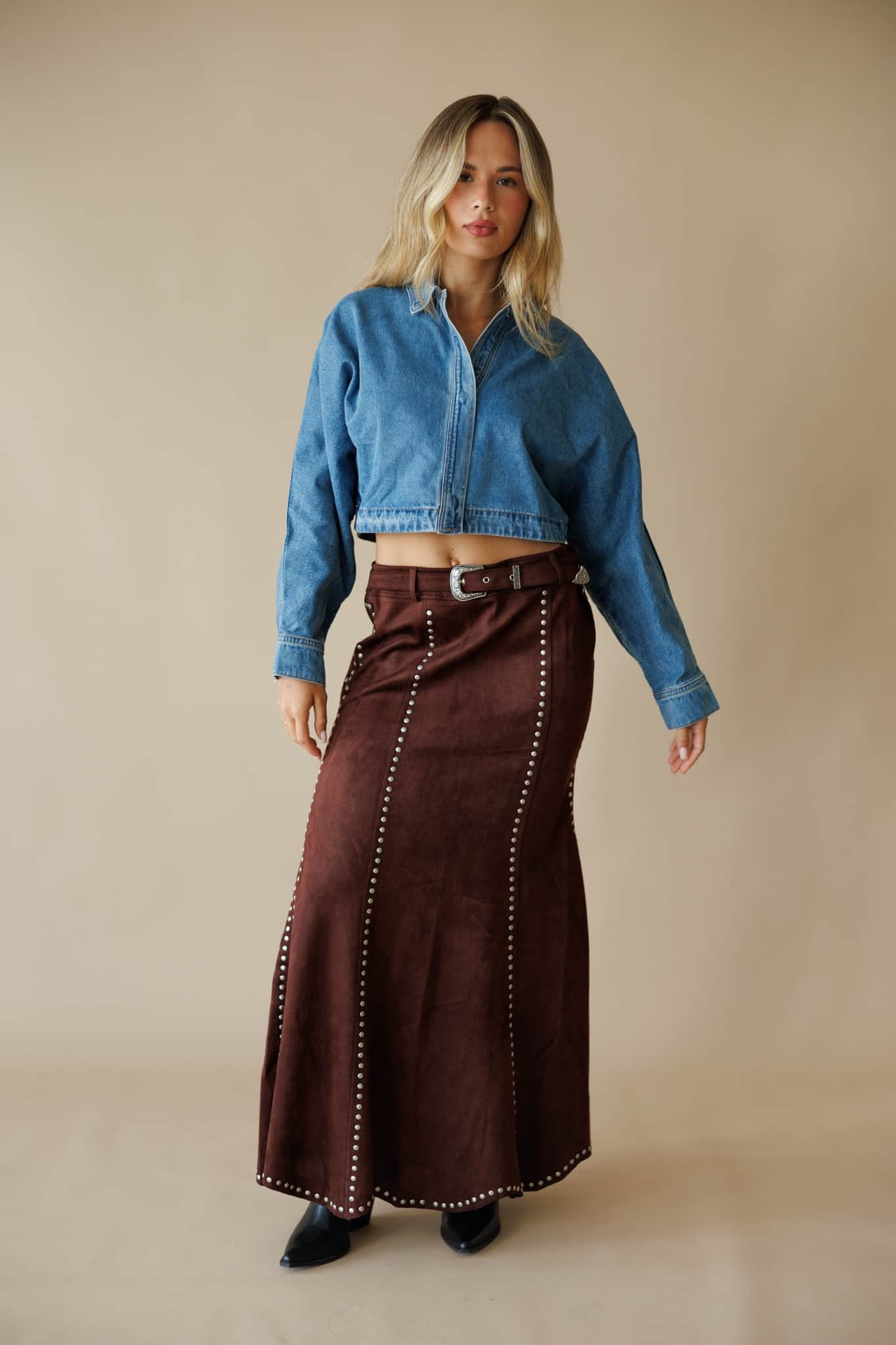 Whiskey Business Studded Skirt