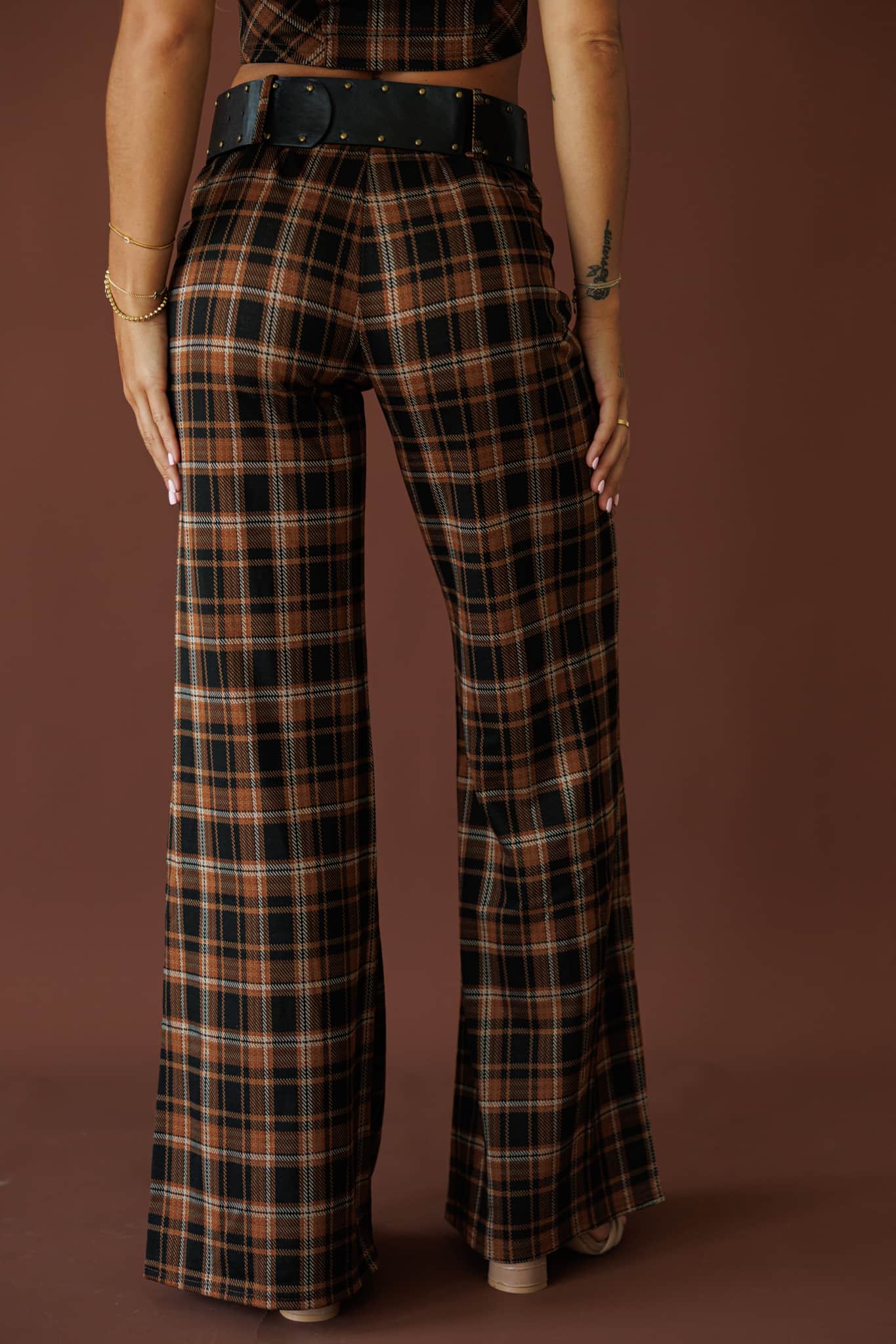 Runaway West Plaid Belted Pants