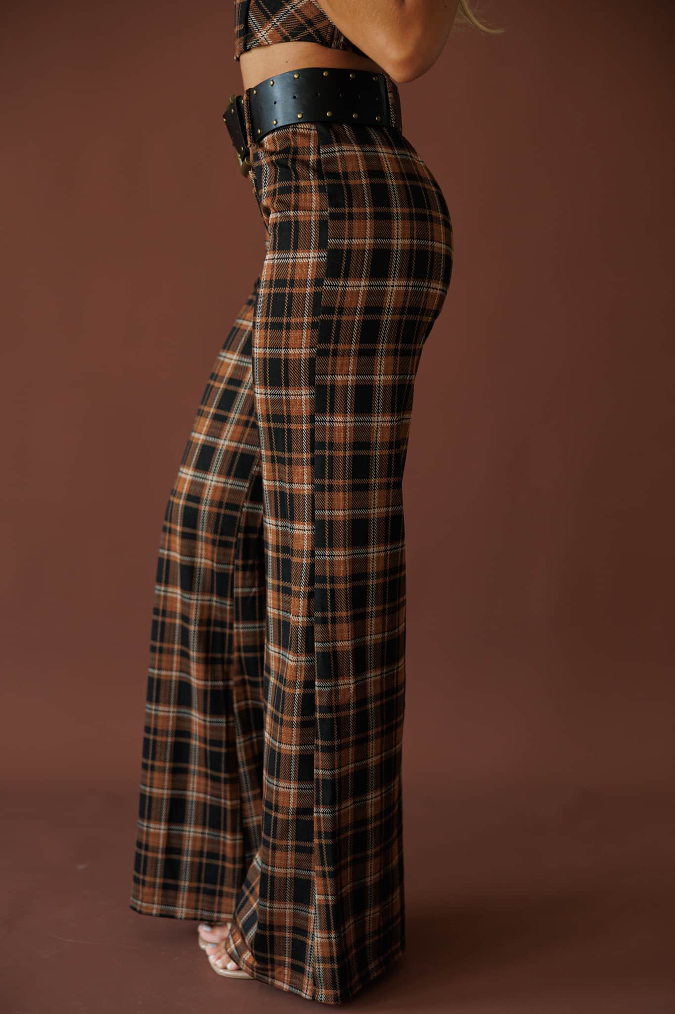 Runaway West Plaid Belted Pants