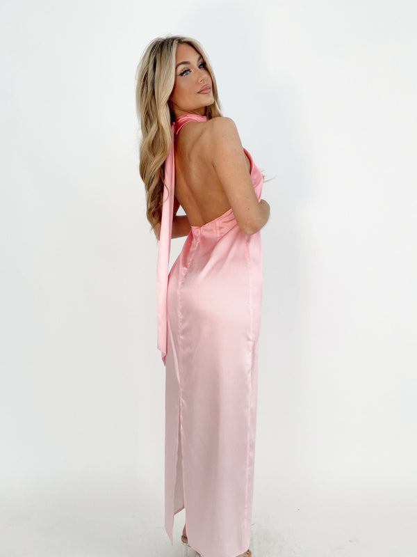 ACD71009 low back maxi dress with side slit ACOA