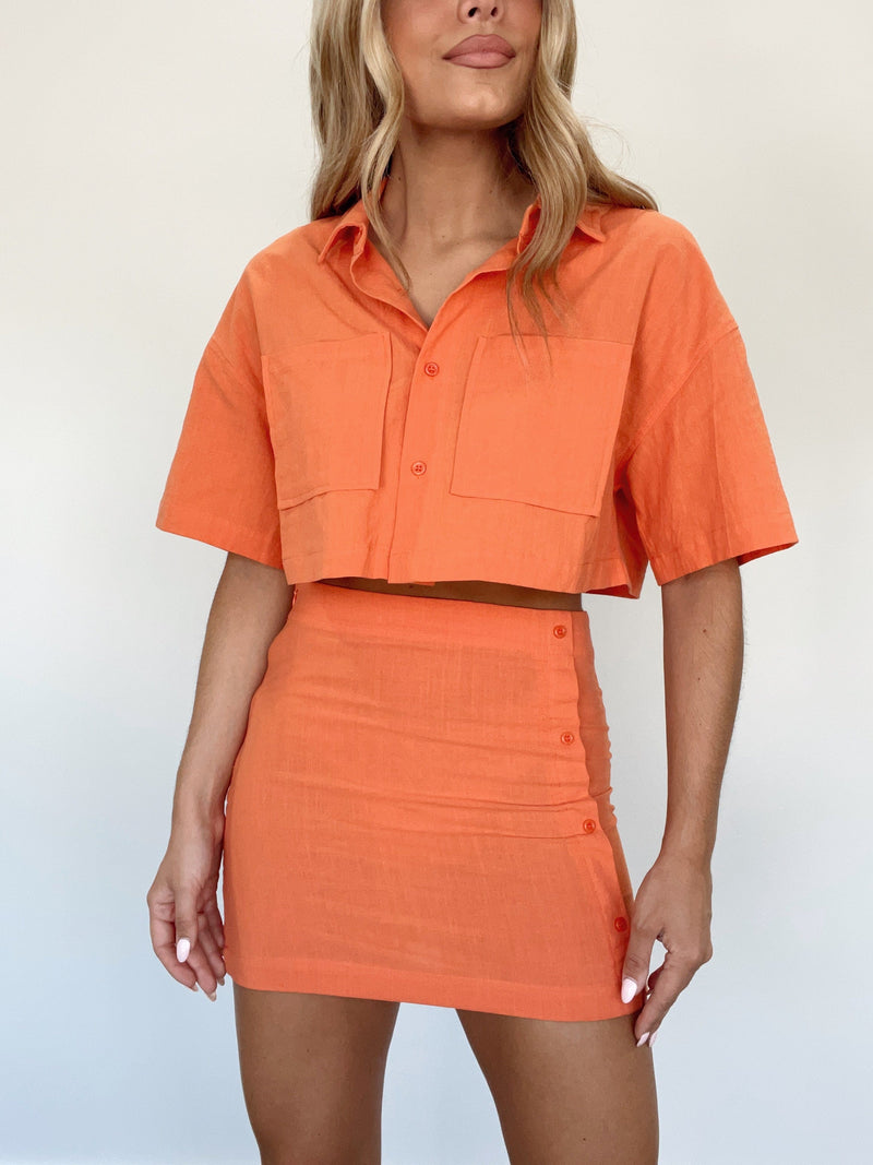 ACE60269 orange mini skirt ACOA