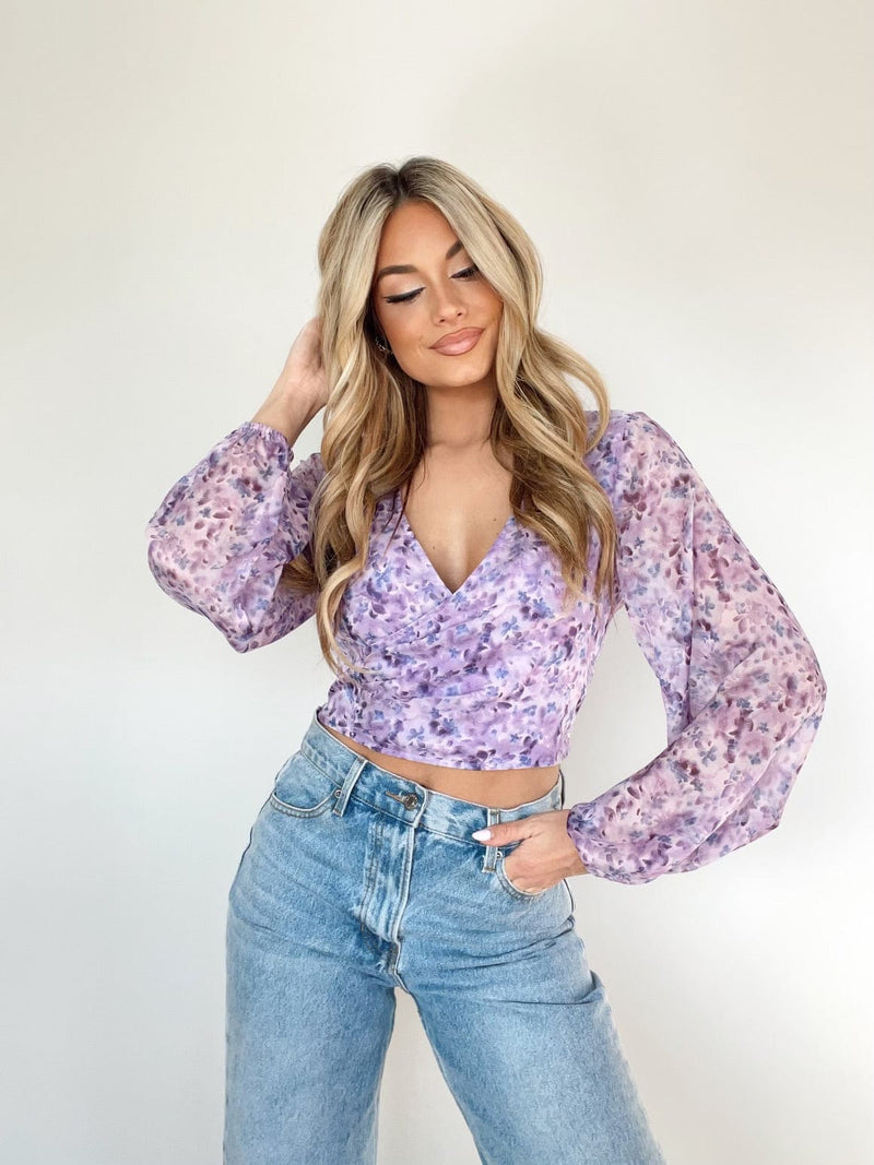 ACT11146 lavender ruched crop top ACOA