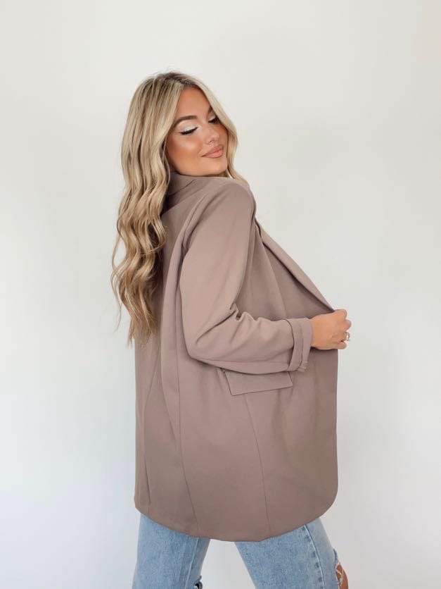 AJ6368 deep taupe oversized blazer Mono B